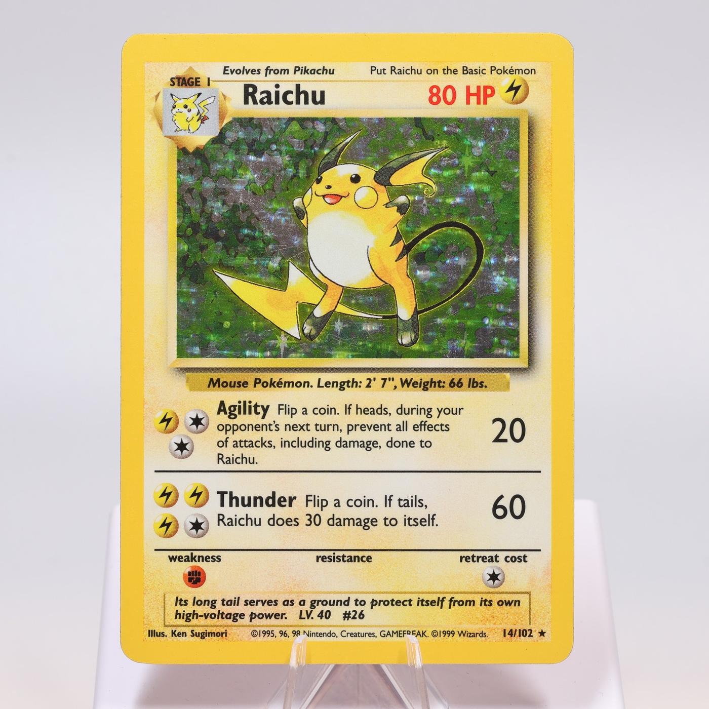 Pokemon TCG Raichu 14102 Base Set Holo Rare WOTC EXC 168421188104 2