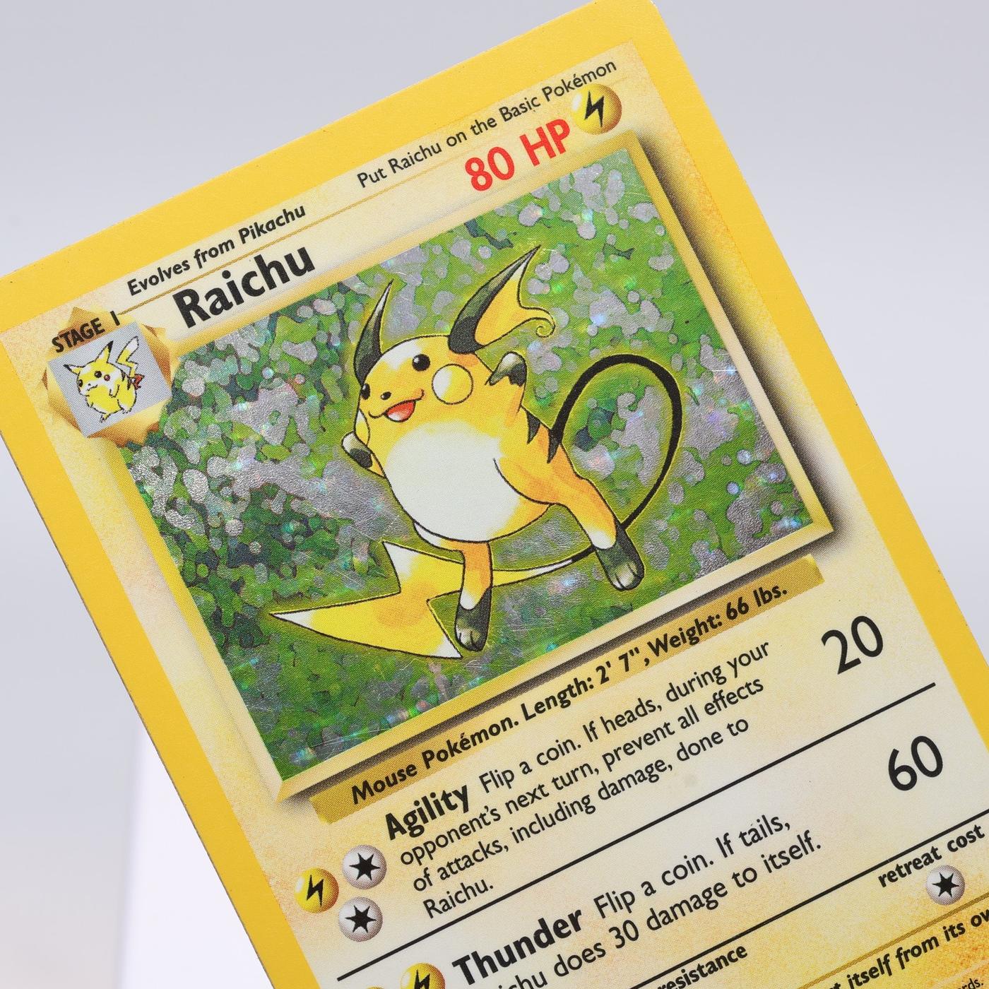 Pokemon TCG Raichu 14102 Base Set Holo Rare WOTC EXC 168421188104