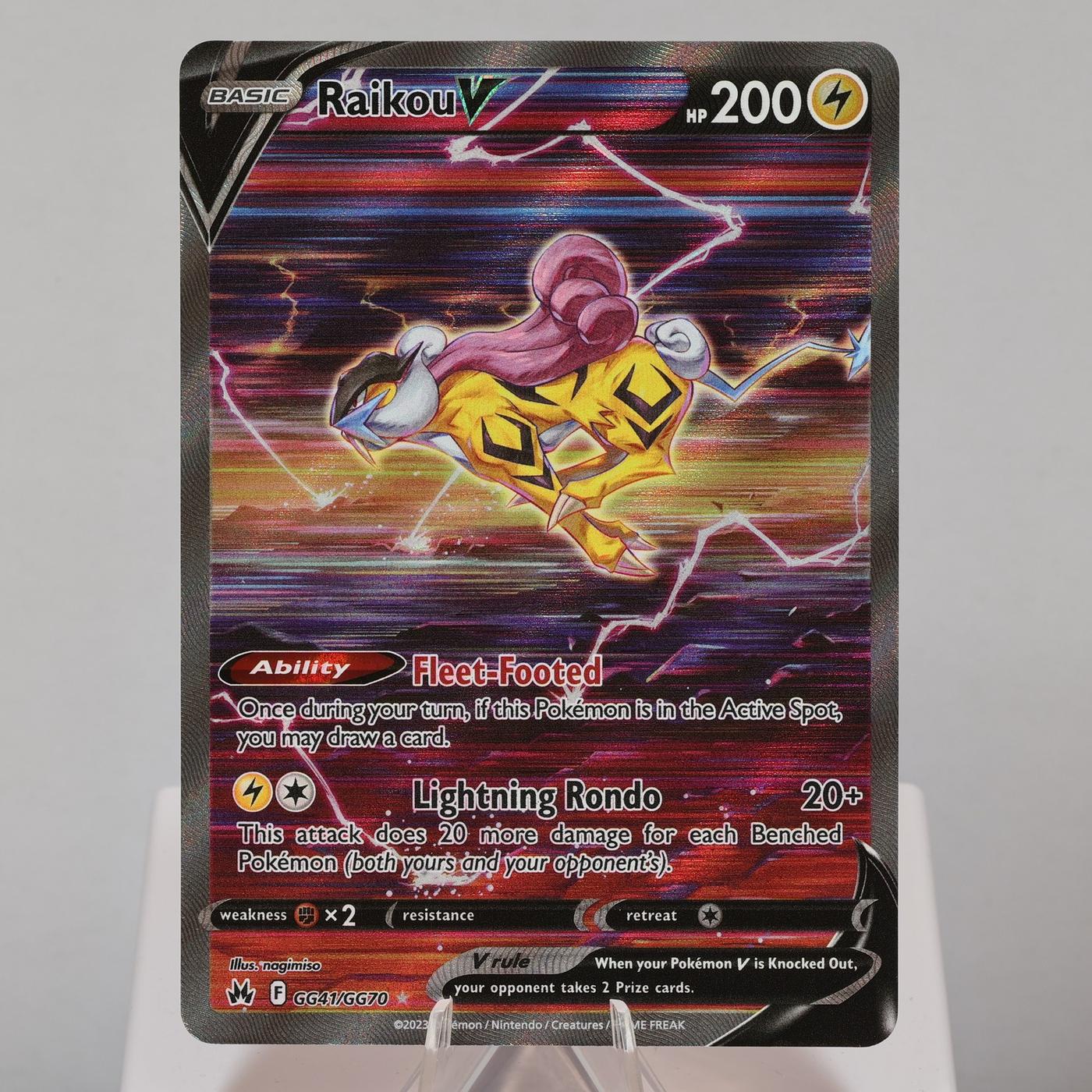 Pokemon TCG Raikou V GG41GG70 Crown Zenith Galarian Gallery WOTC NMM 168575354964 2