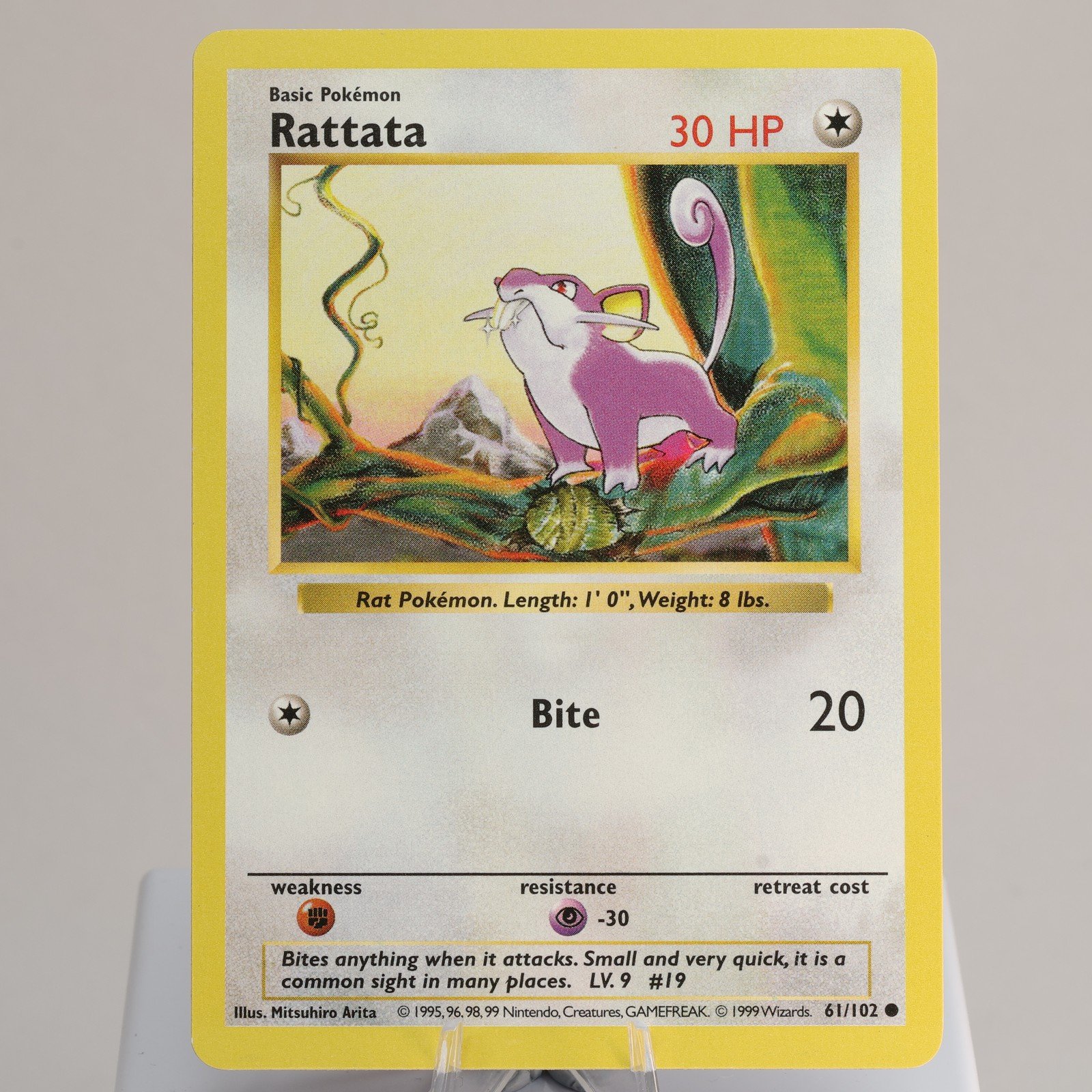 Pokemon TCG Rattata 61102 Base Set Common Shadowless WOTC 1999 EXC 168006227454 2