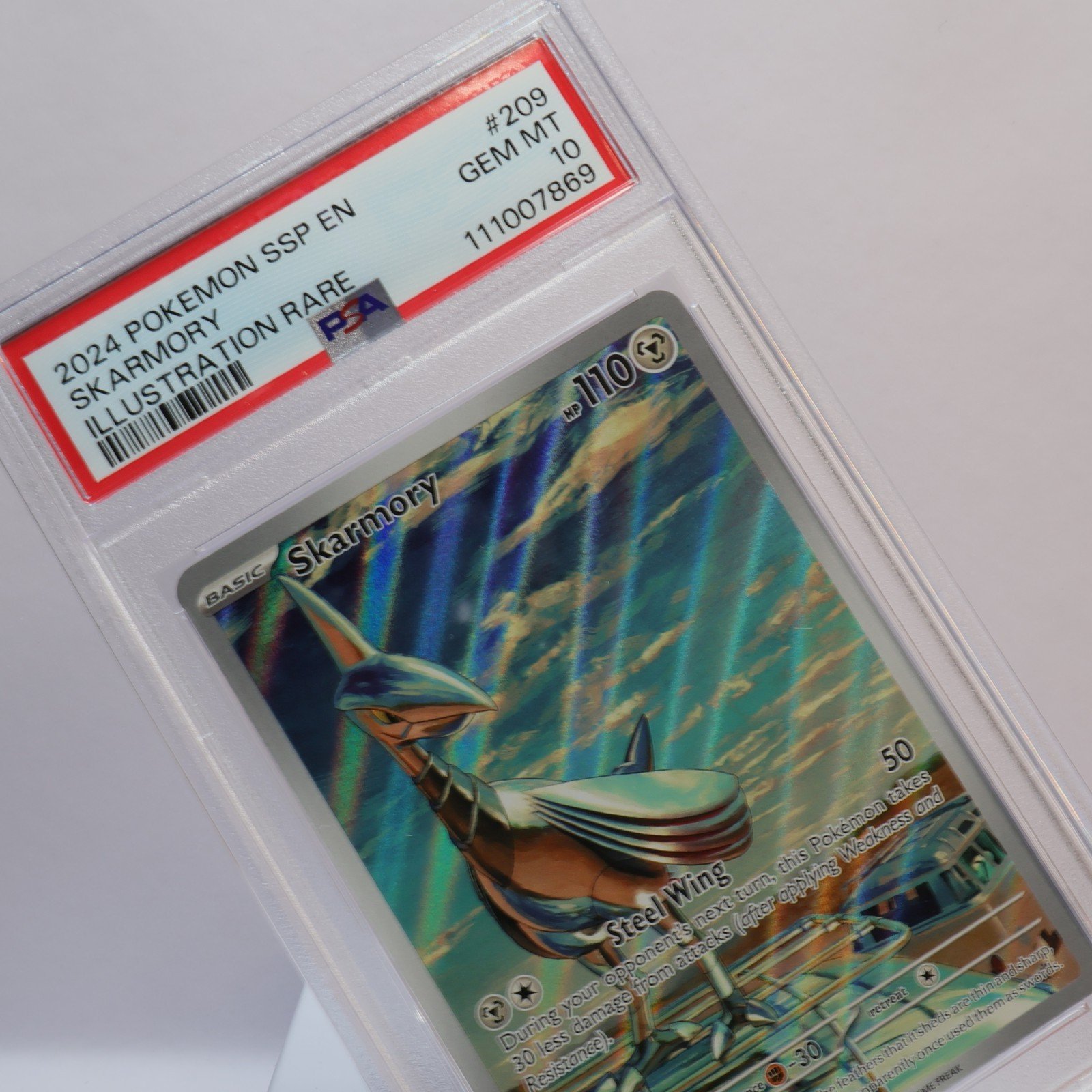 Pokemon TCG – Skarmory 209/191 Surging Sparks Illustration Rare  – PSA 10 GEM MT