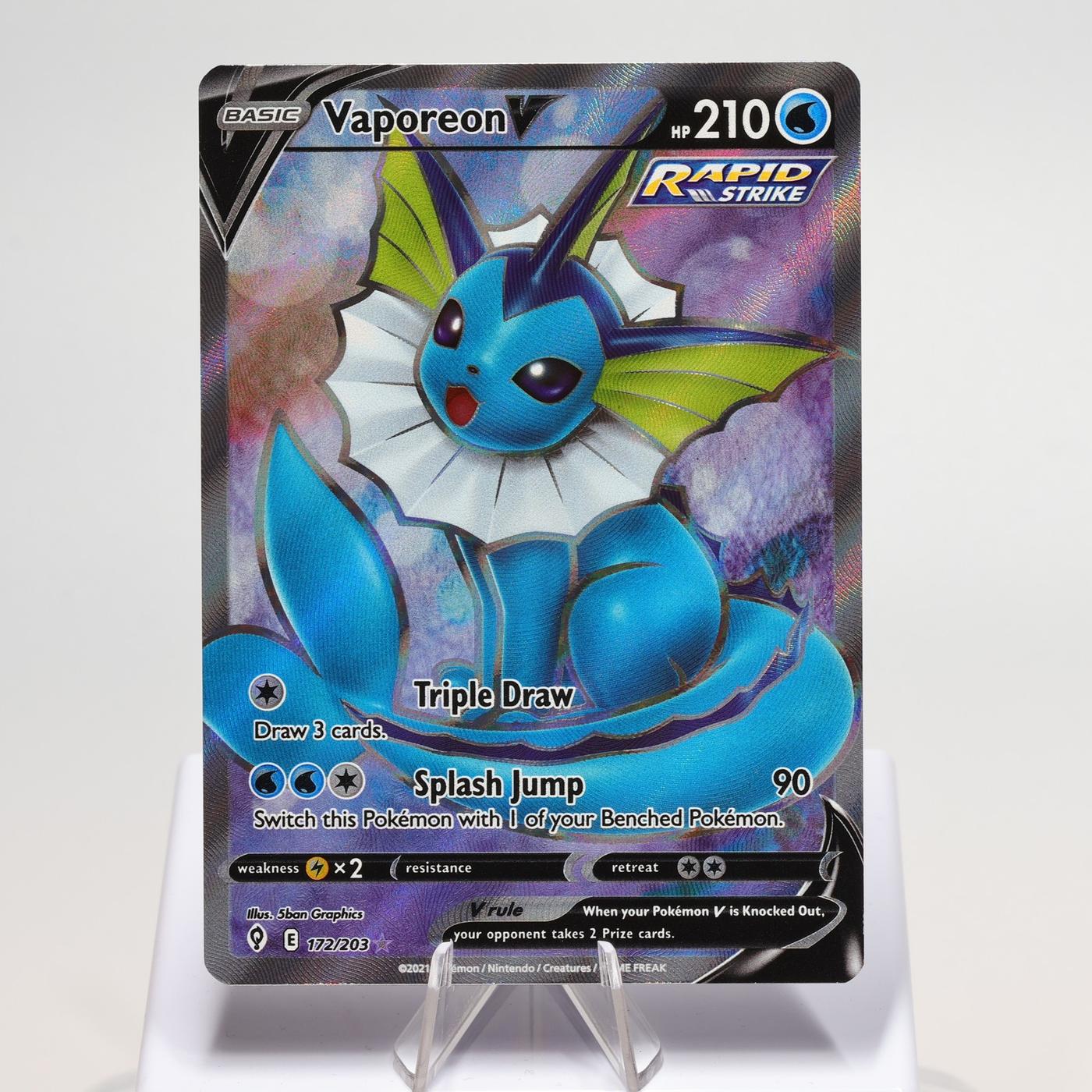 Pokemon TCG Vaporeon V 172203 Evolving Skies Full Art NM 168287250404 2