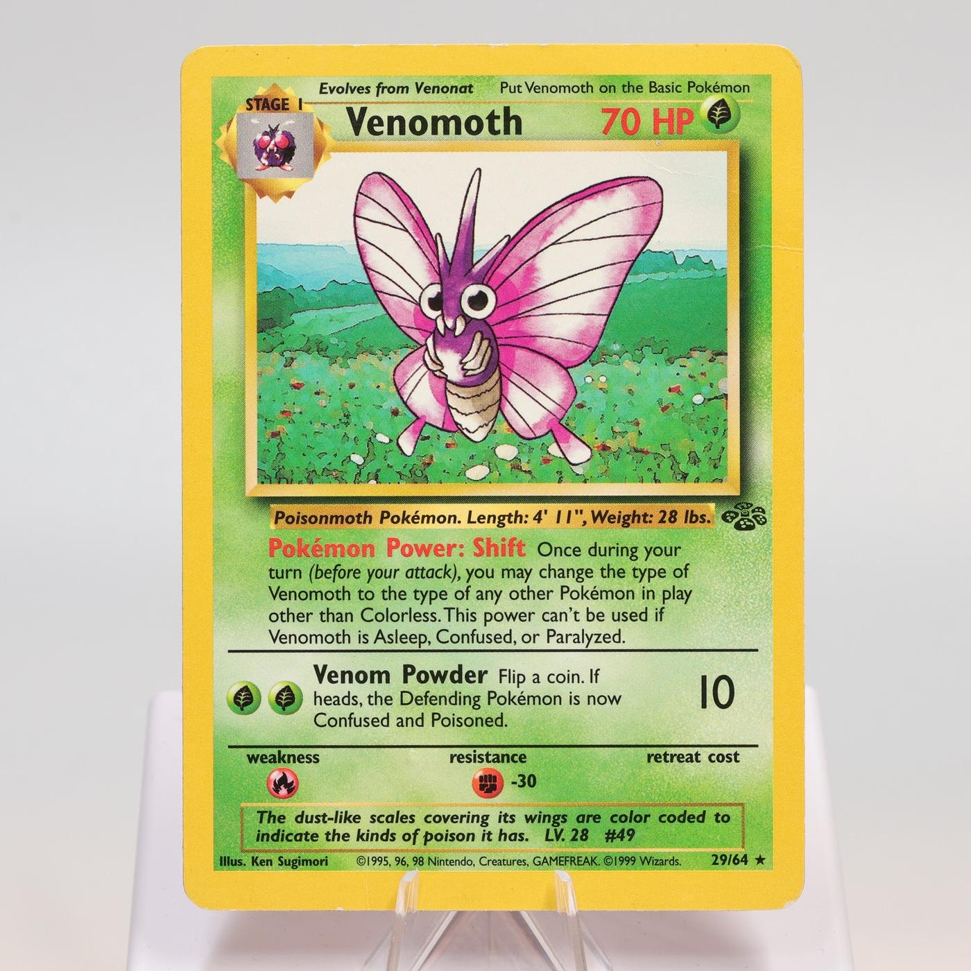 Pokemon TCG Venomoth 2964 Jungle Rare WOTC PL Crease 168421188114 2