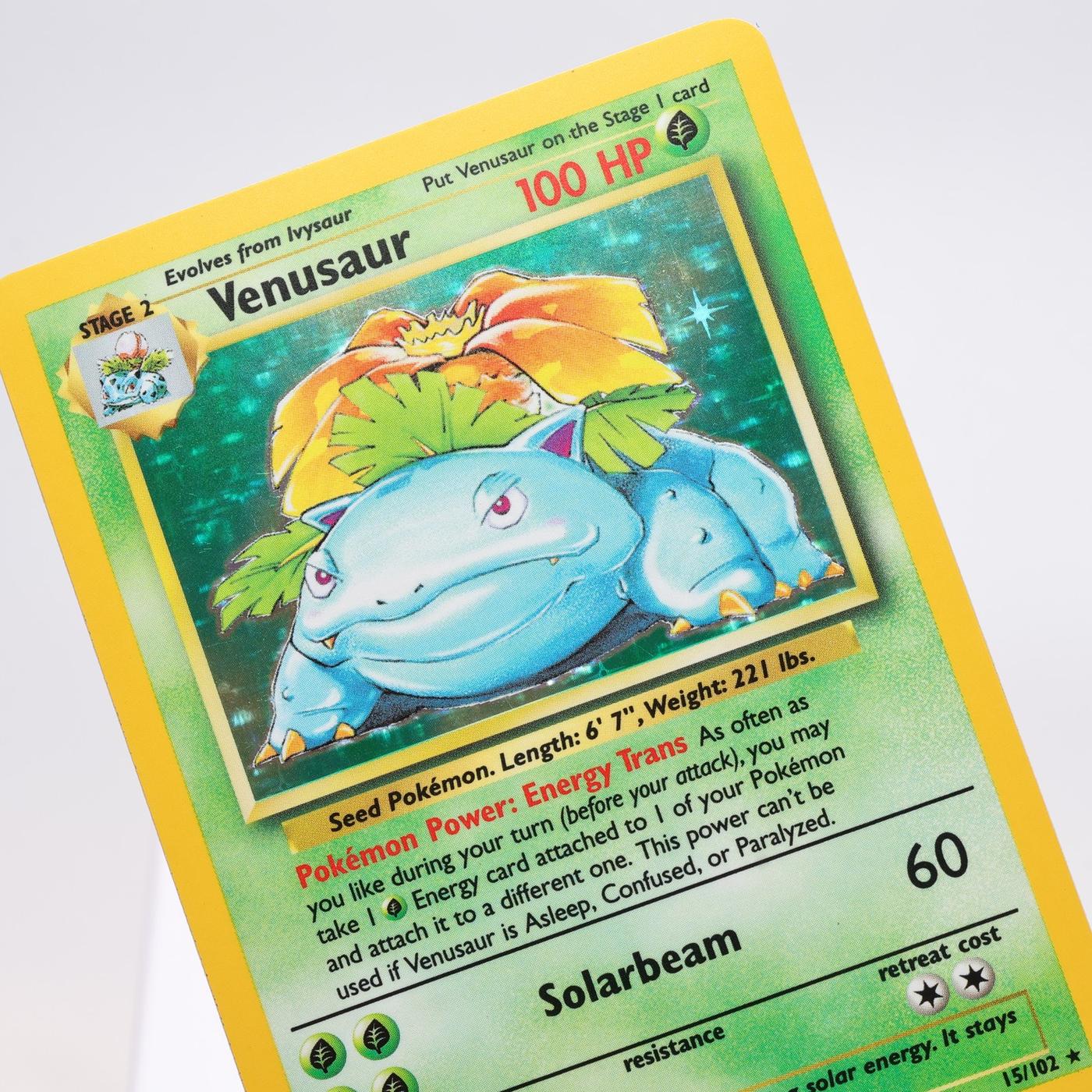 Pokemon TCG – Venusaur 15/102 Base Set Holo Rare  WOTC – EXC/NM