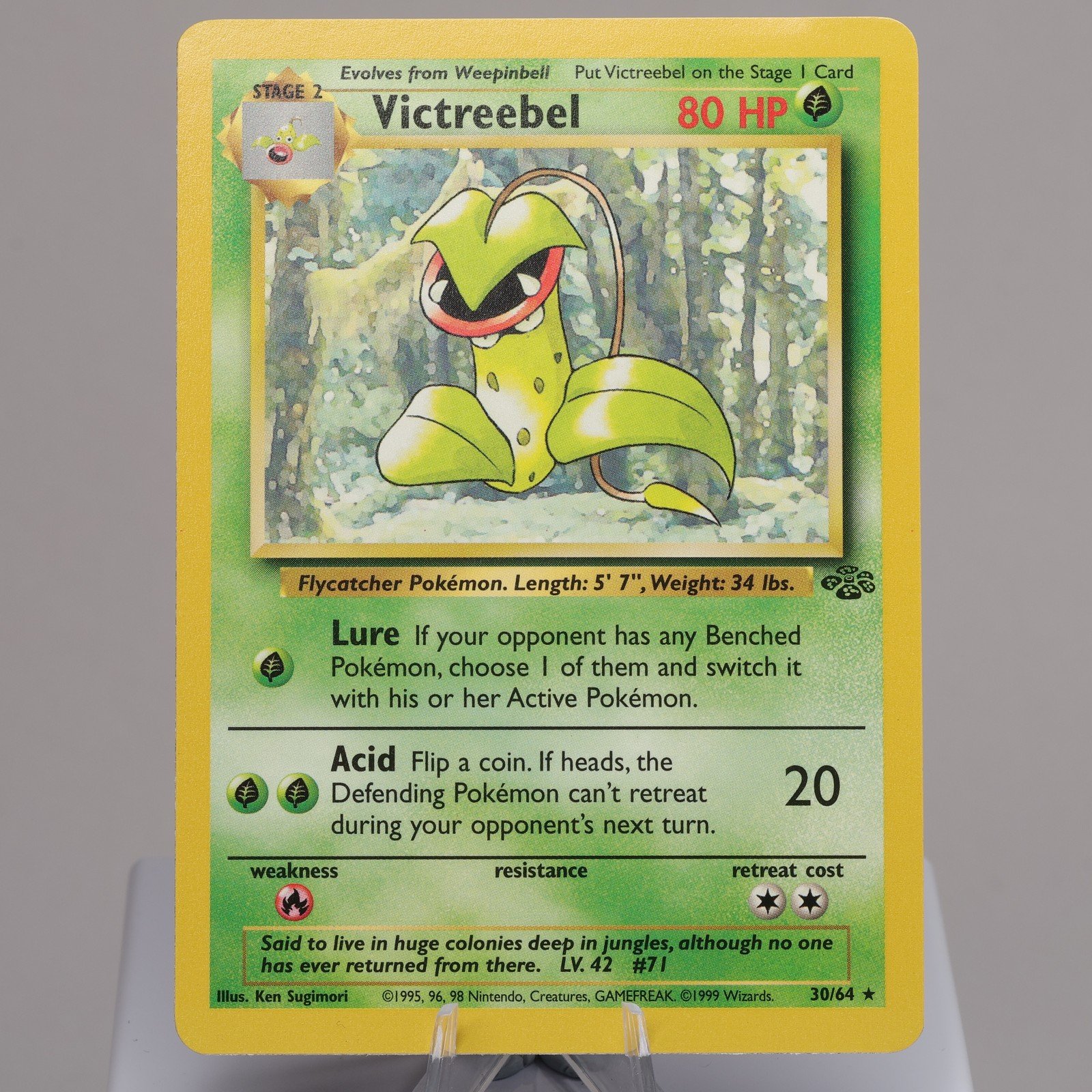 Pokemon TCG Victreebel 3064 Jungle Rare WOTC 1999 NM Indent 167974214014 2