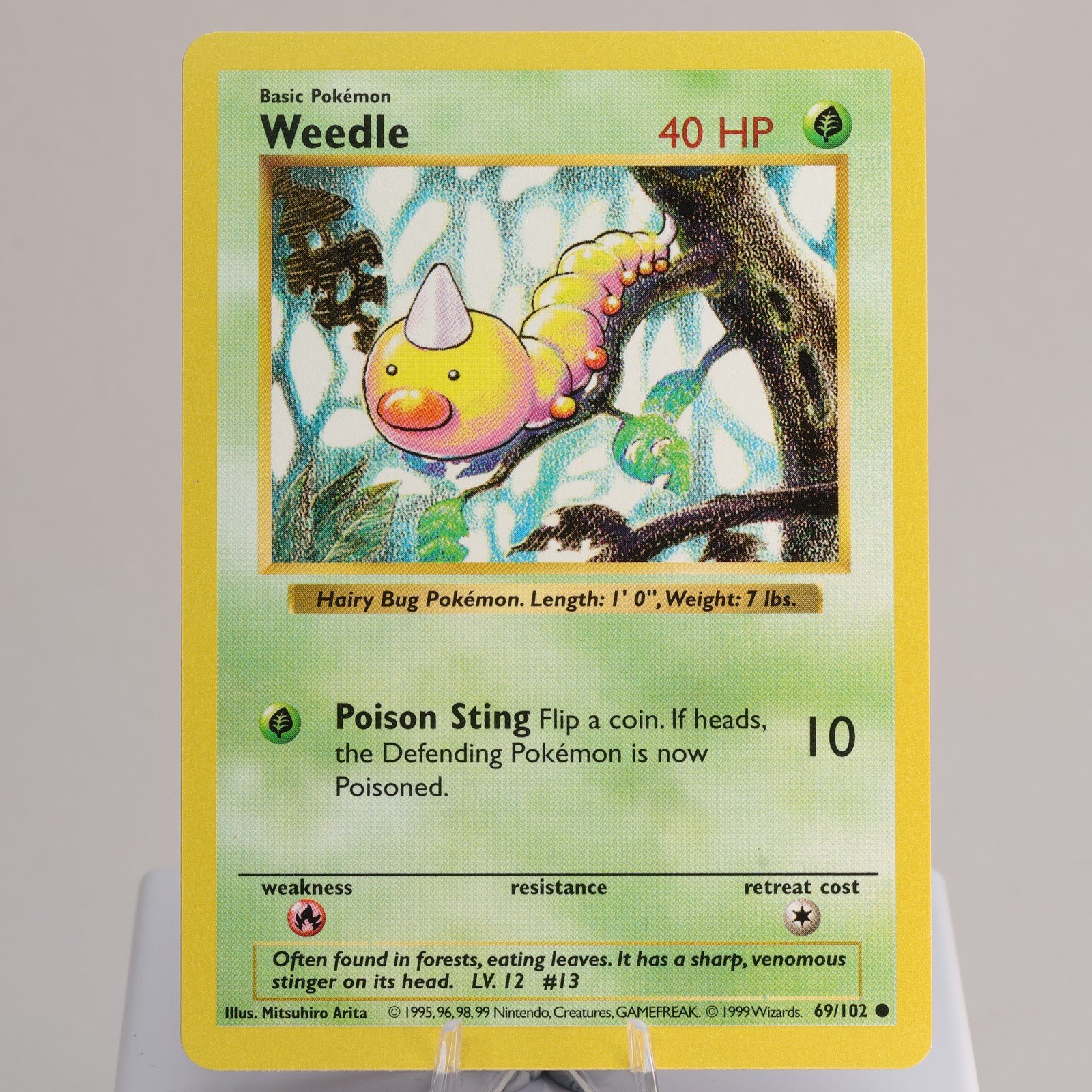 Pokemon TCG Weedle 69102 Base Set Common Shadowless WOTC 1999 EXCNM 168006227394 2