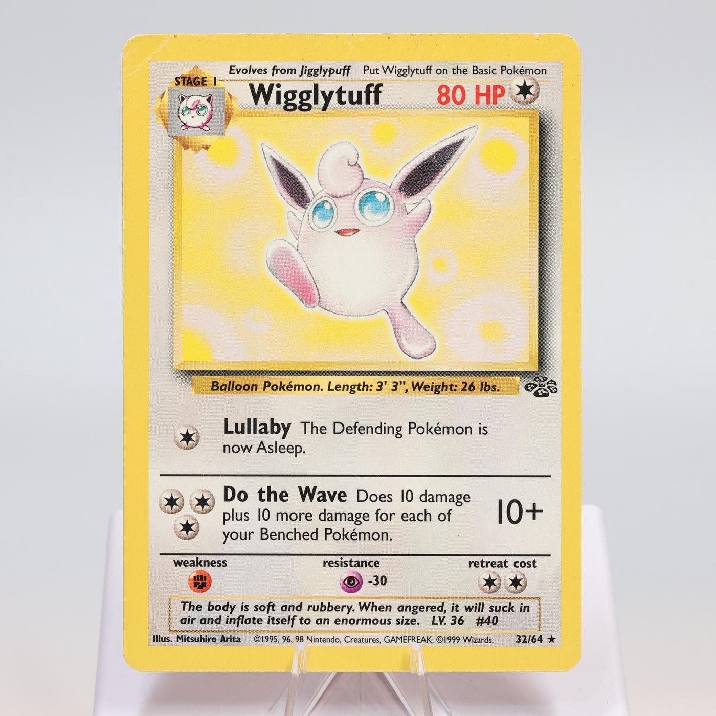 Pokemon TCG Wigglytuff 3264 Jungle Rare WOTC MP Crease 168421188144 2