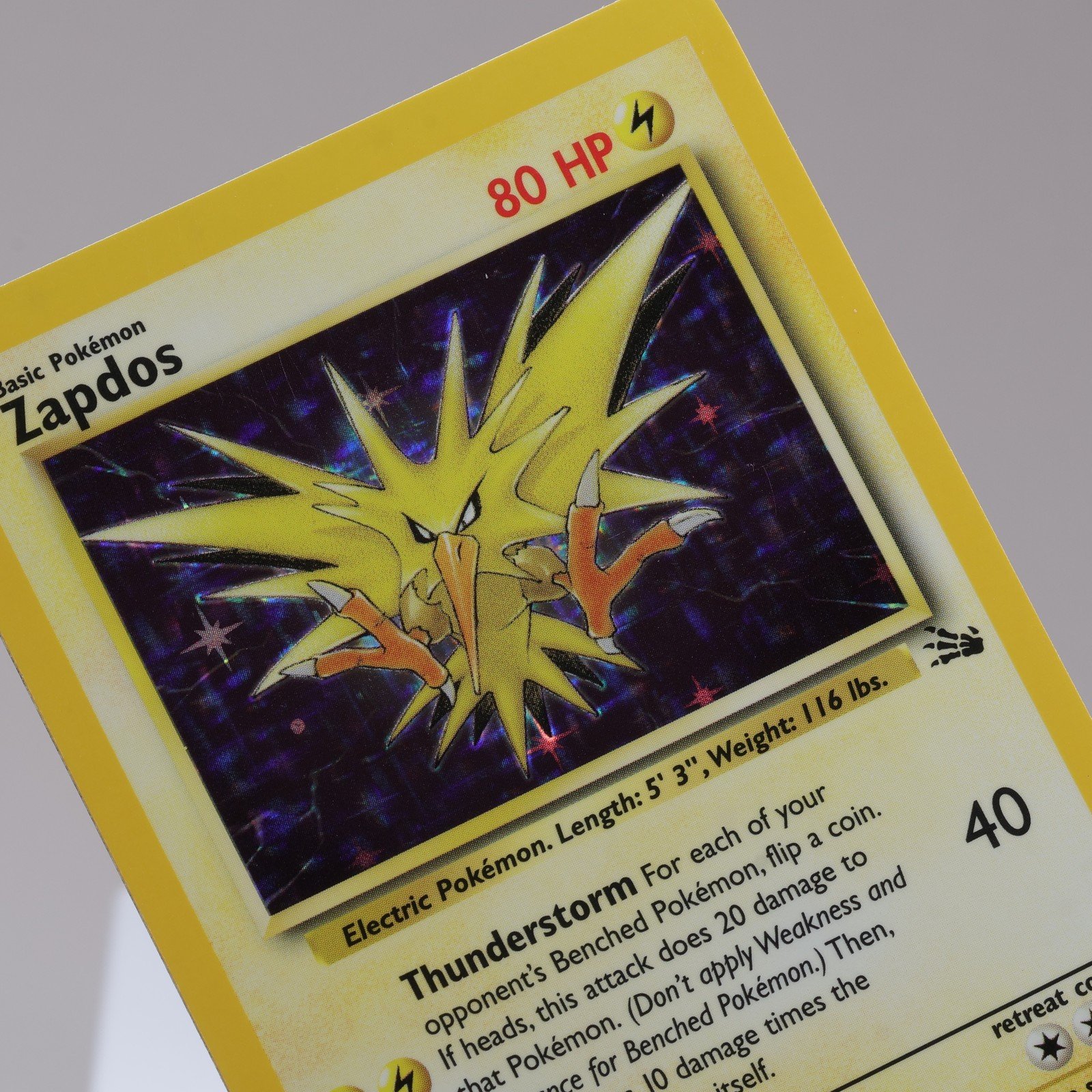 Pokemon TCG Zapdos 1562 Fossil Holo Rare WOTC 1999 NM 167950659114