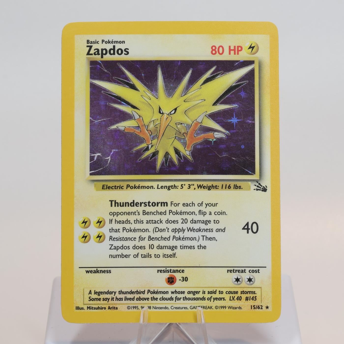 Pokemon TCG Zapdos 1562 Fossil Holo Rare WOTC EXC 168205418414 2