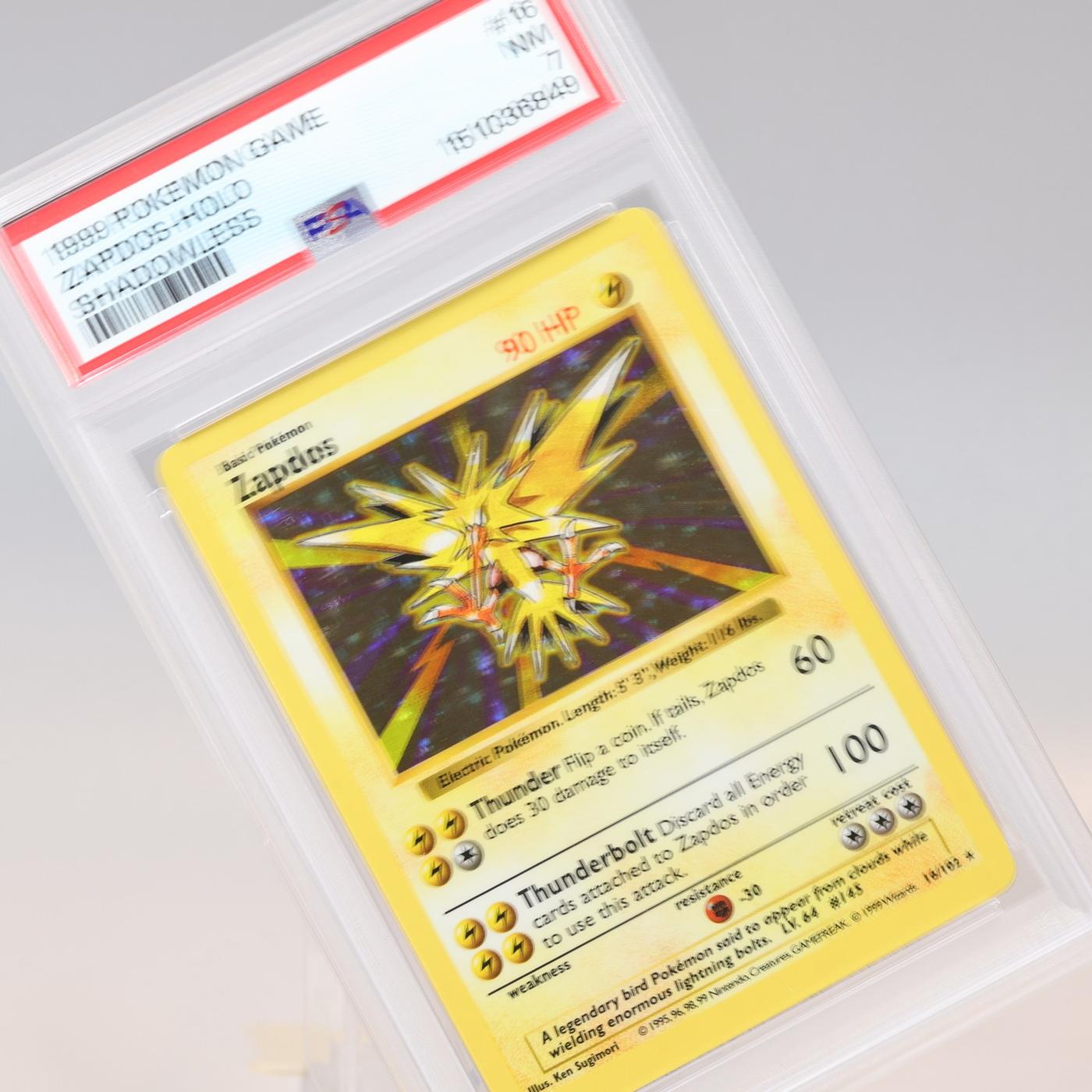 Pokemon TCG – Zapdos 16/102 Base Set Holo Rare Shadowless – PSA 7 NM