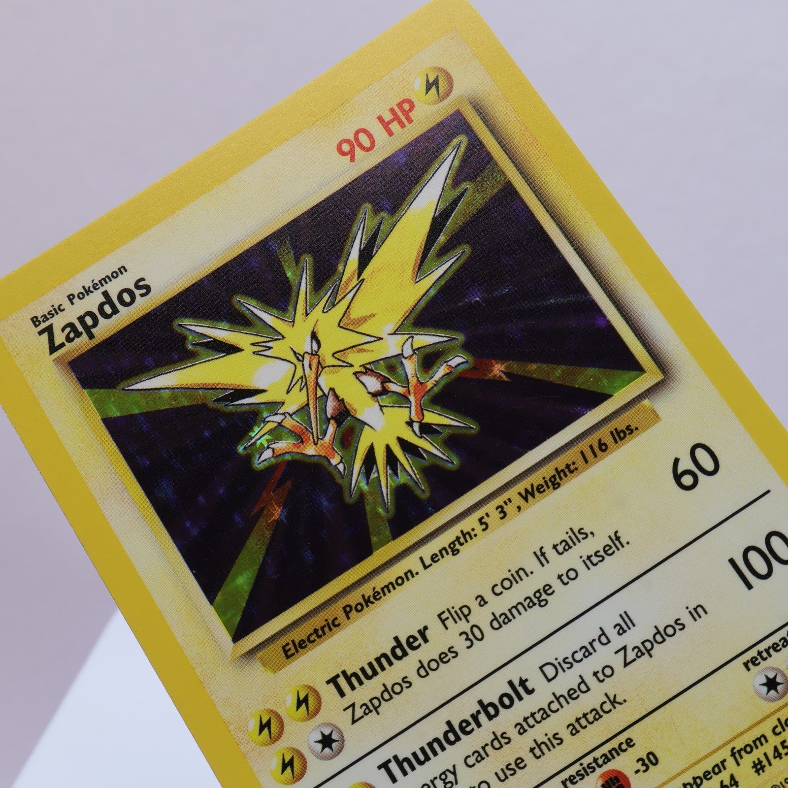 Pokemon TCG Zapdos 16102 Base Set Holo Rare WOTC 1999 EXCNM 167830364444