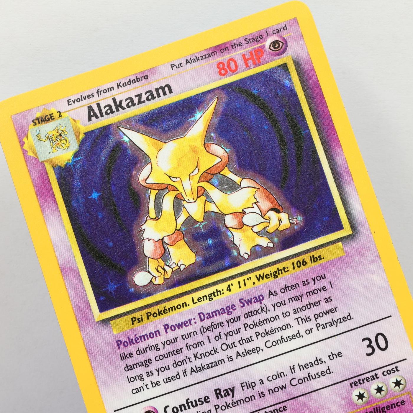 Pokemon TCG – Alakazam 1/102 Base Set Holo Rare Unlimted WOTC 1999 – EXC/NM