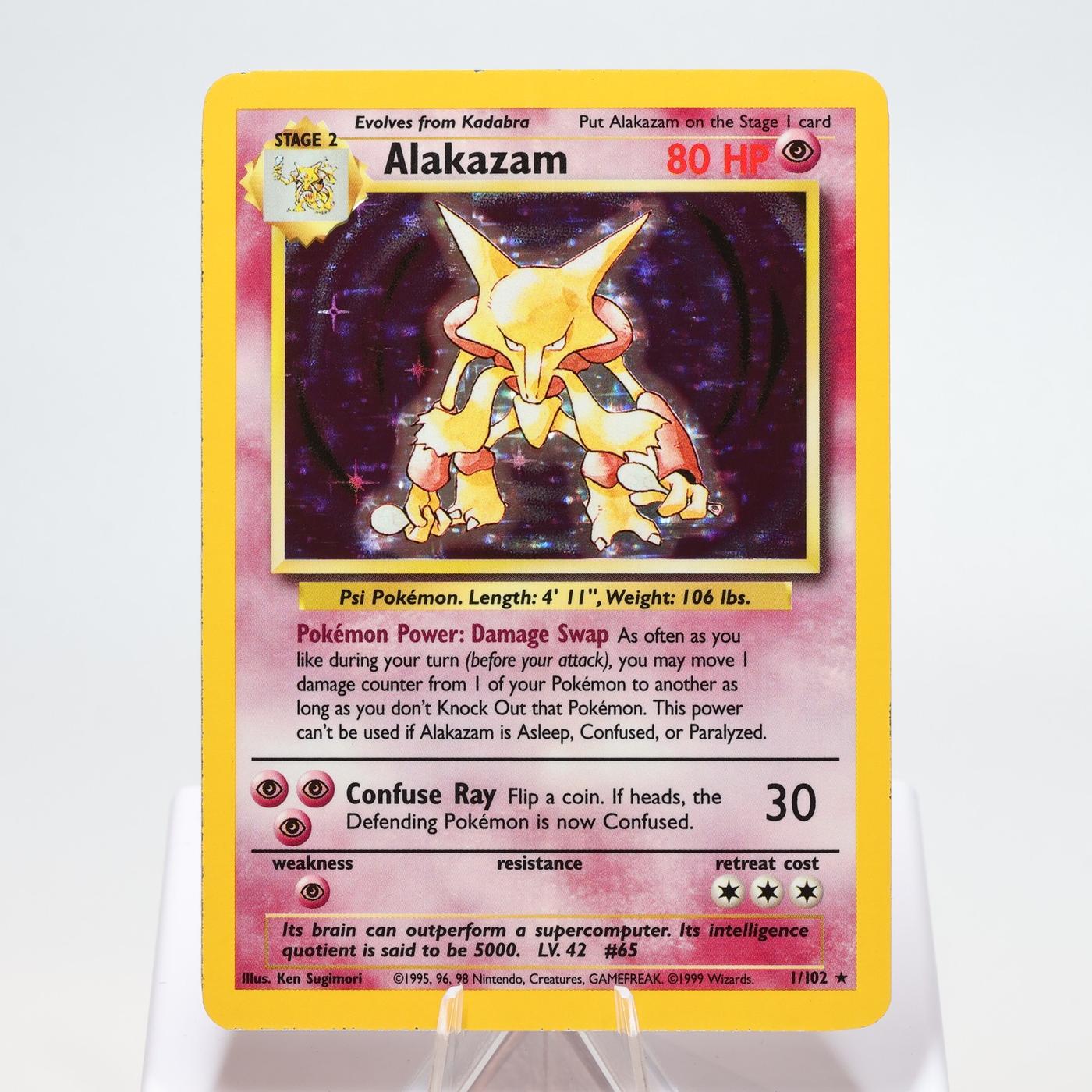 Pokemon TCG Alakazam 1102 Base Set Holo Rare WOTC EXCNM 168334493785 2