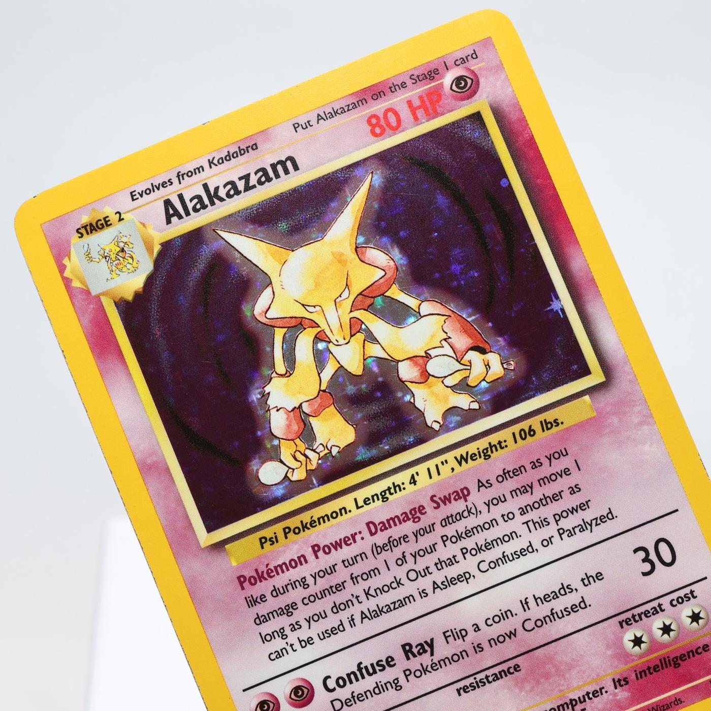 Pokemon TCG – Alakazam 1/102 Base Set Holo Rare  WOTC – EXC/NM