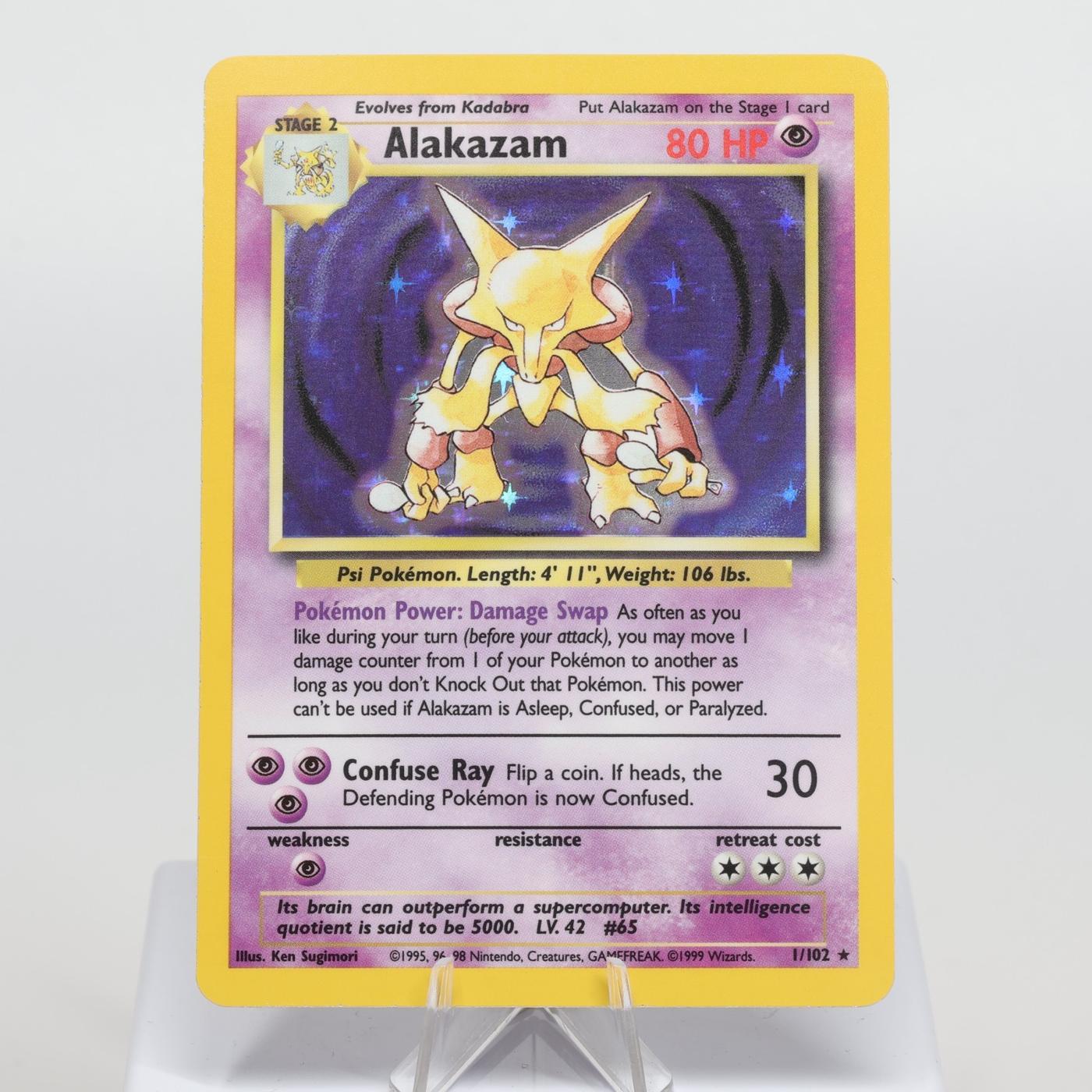 Pokemon TCG Alakazam 1102 Base Set Holo Rare WOTC EXCNM Indent 168205418485 2