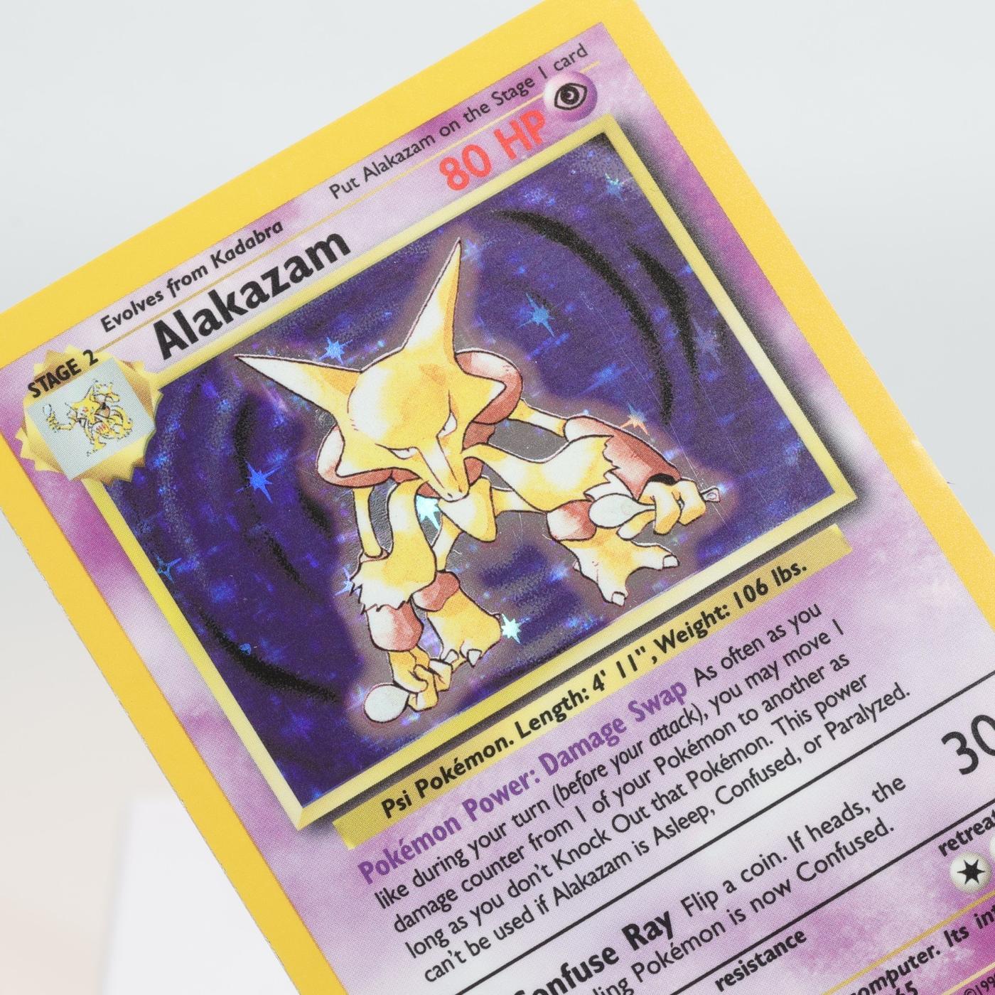 Pokemon TCG Alakazam 1102 Base Set Holo Rare WOTC EXCNM Indent 168205418485