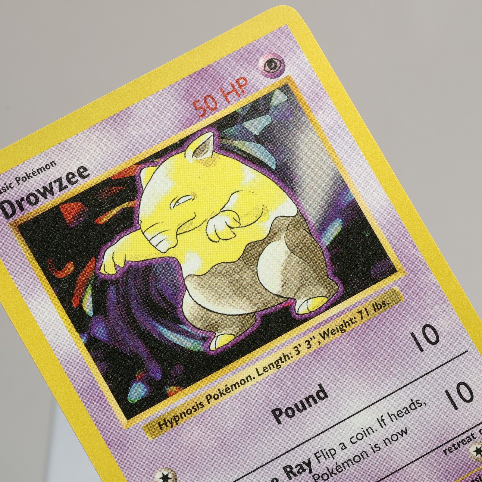 Pokemon TCG – Drowzee 49/102 Base Set Common Shadowless WOTC 1999 – EXC/NM