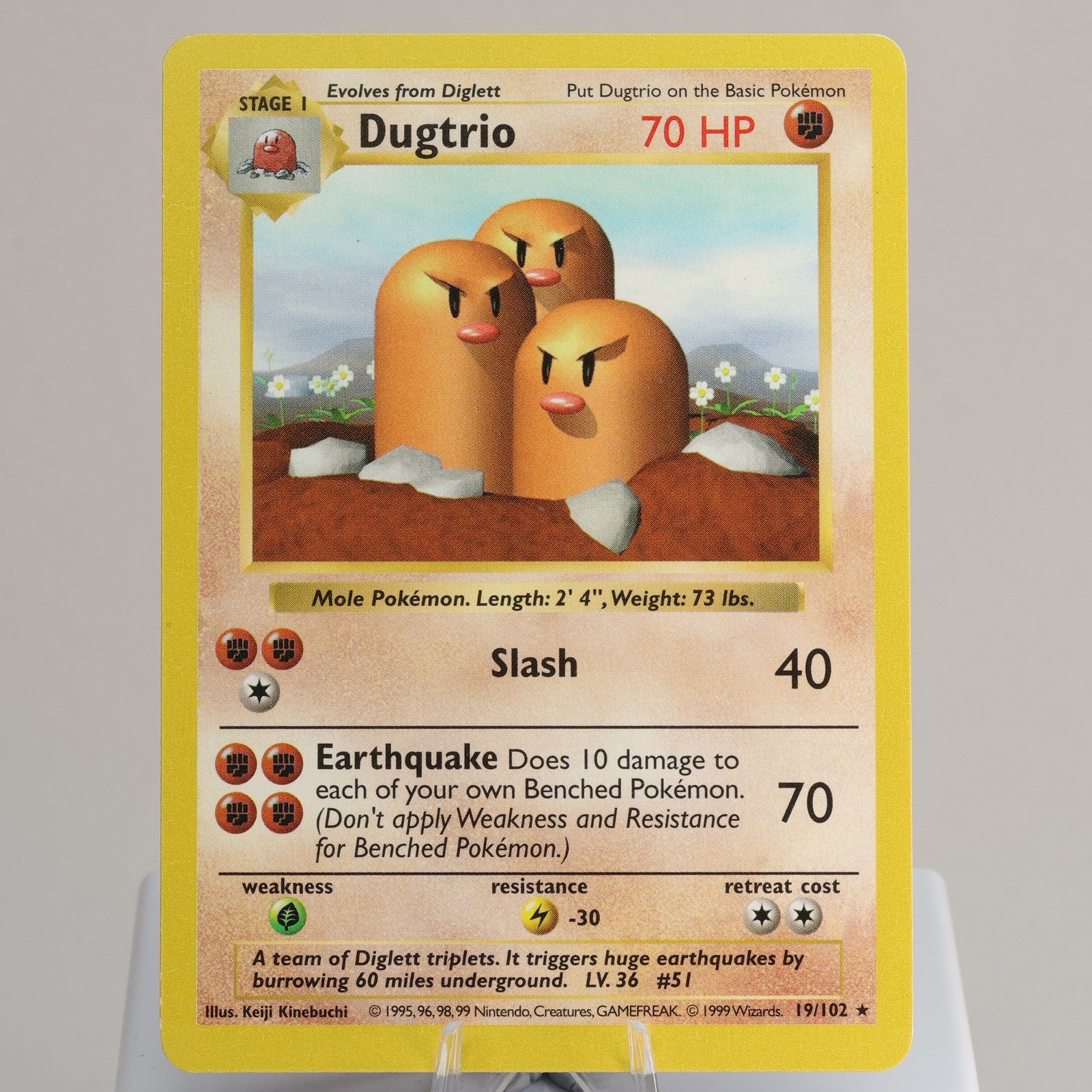 Pokemon TCG Dugtrio 19102 Base Set Rare Shadowless WOTC 1999 EXCNM 168006227375 2