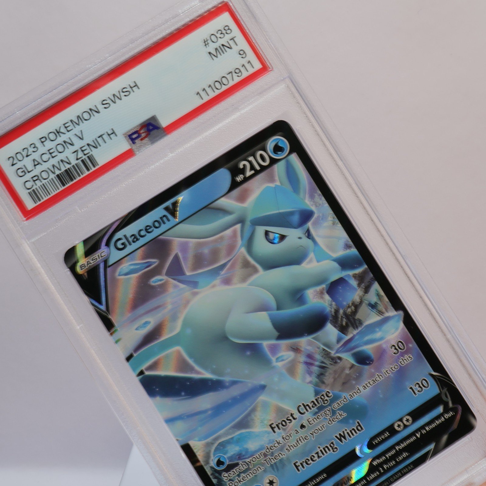 Pokemon TCG – Glaceon V 38/159 Crown Zenith V Rare  – PSA 9 MINT
