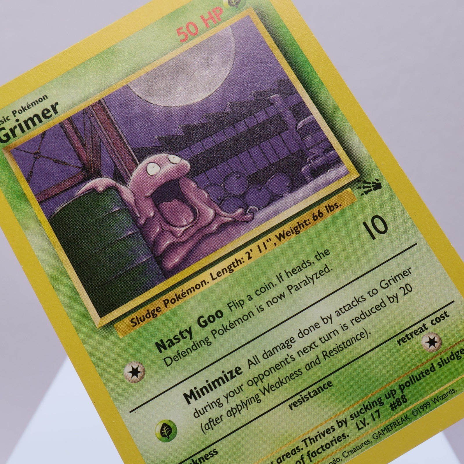 Pokemon TCG – Grimer 48/62 Fossil Common  WOTC 1999 – EXC/NM