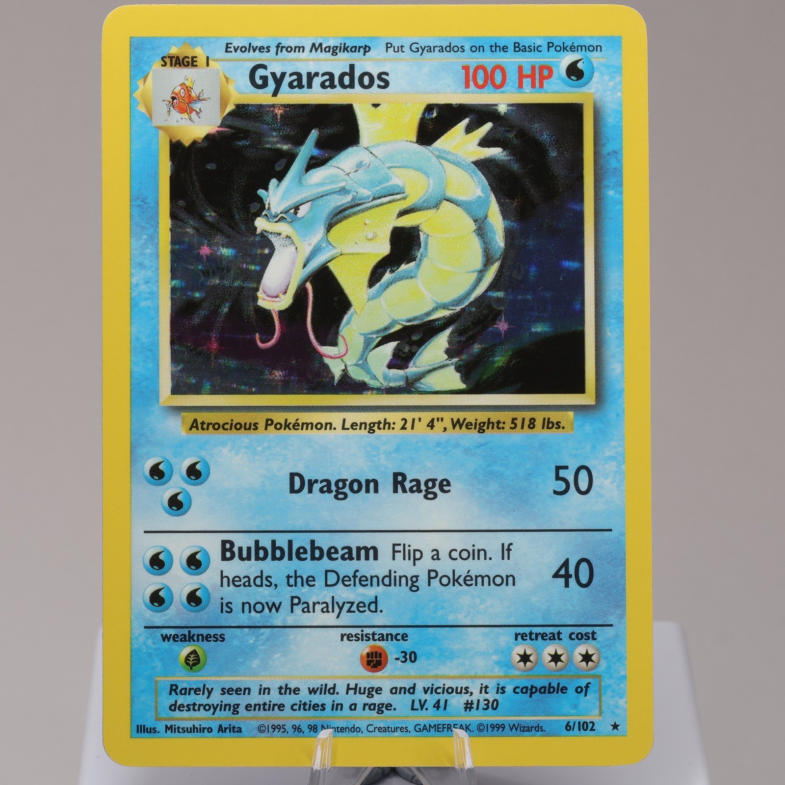 Pokemon TCG Gyarados 6102 Base Set Holo Rare WOTC 1999 EXCNM 167950659005 2