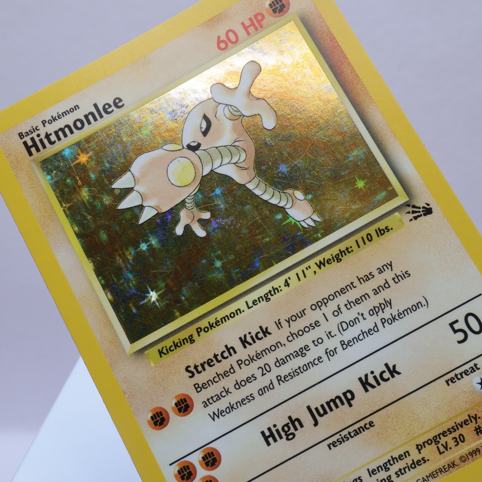 Pokemon TCG – Hitmonlee 7/62 Fossil Holo Rare  WOTC 1999 – EXC