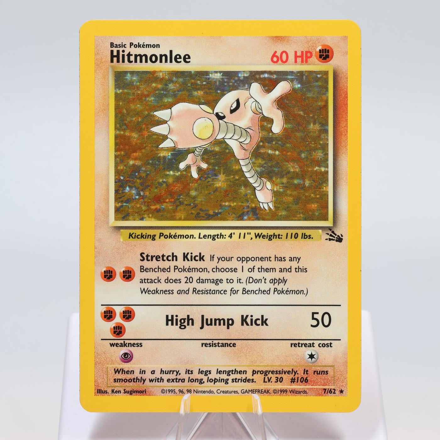Pokemon TCG Hitmonlee 762 Fossil Holo Rare WOTC EXCNM 168411843665 2