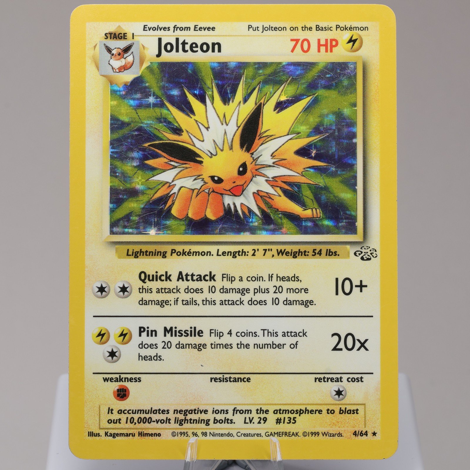 Pokemon TCG Jolteon 464 Jungle Holo Rare WOTC 1999 EXC 167950659025 2