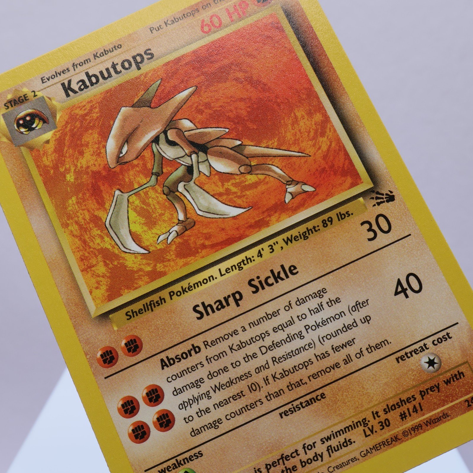 Pokemon TCG – Kabutops 24/62 Fossil Rare  WOTC 1999 – EXC/NM