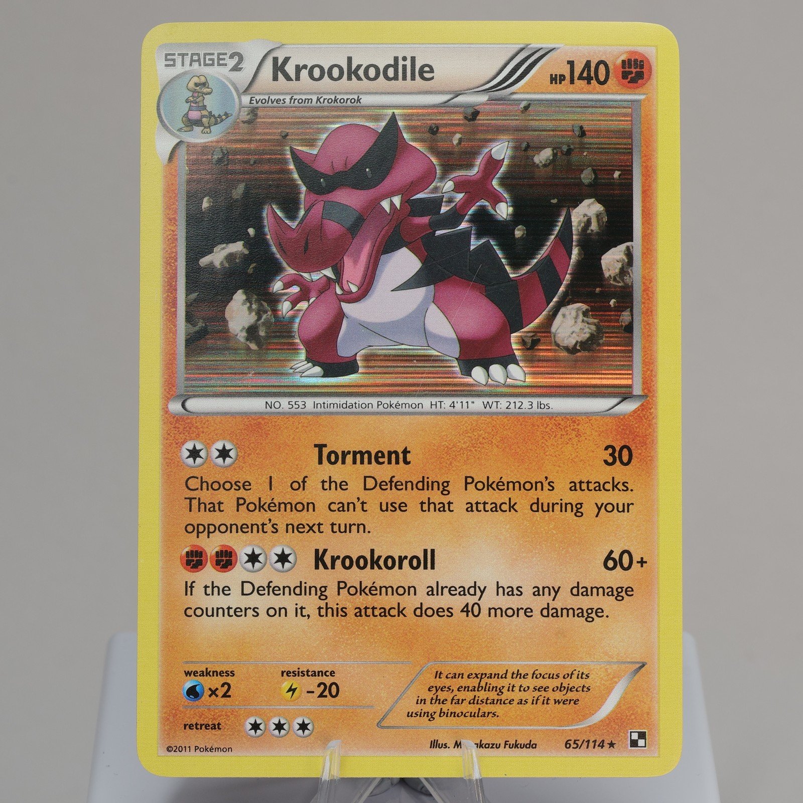Pokemon TCG Krookodile 65114 Black White Holo Rare EXC DMG 167974214055 2