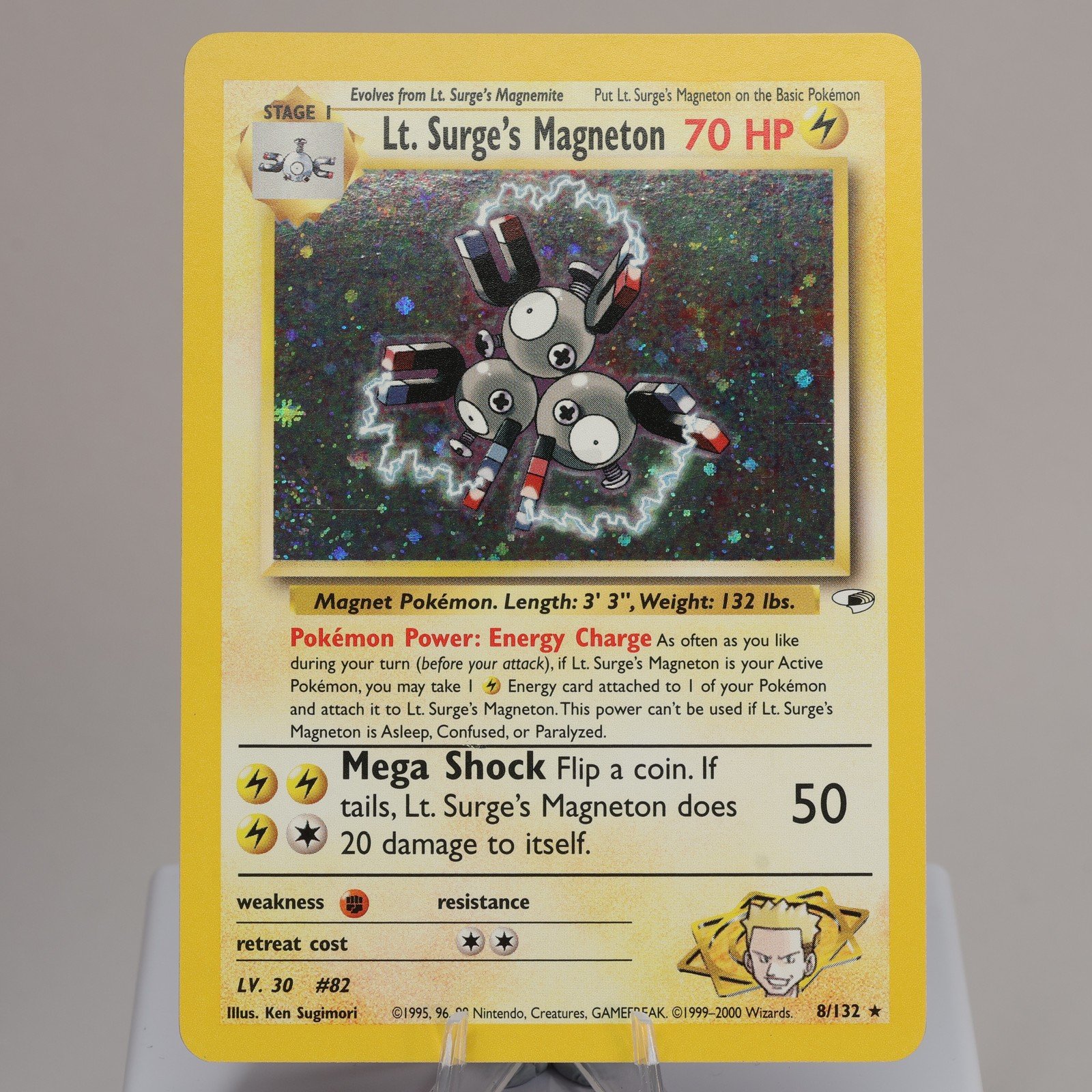 Pokemon TCG Lt Surges Magneton 8132 Gym Heroes Holo EXCNM Indent 167974214045 2