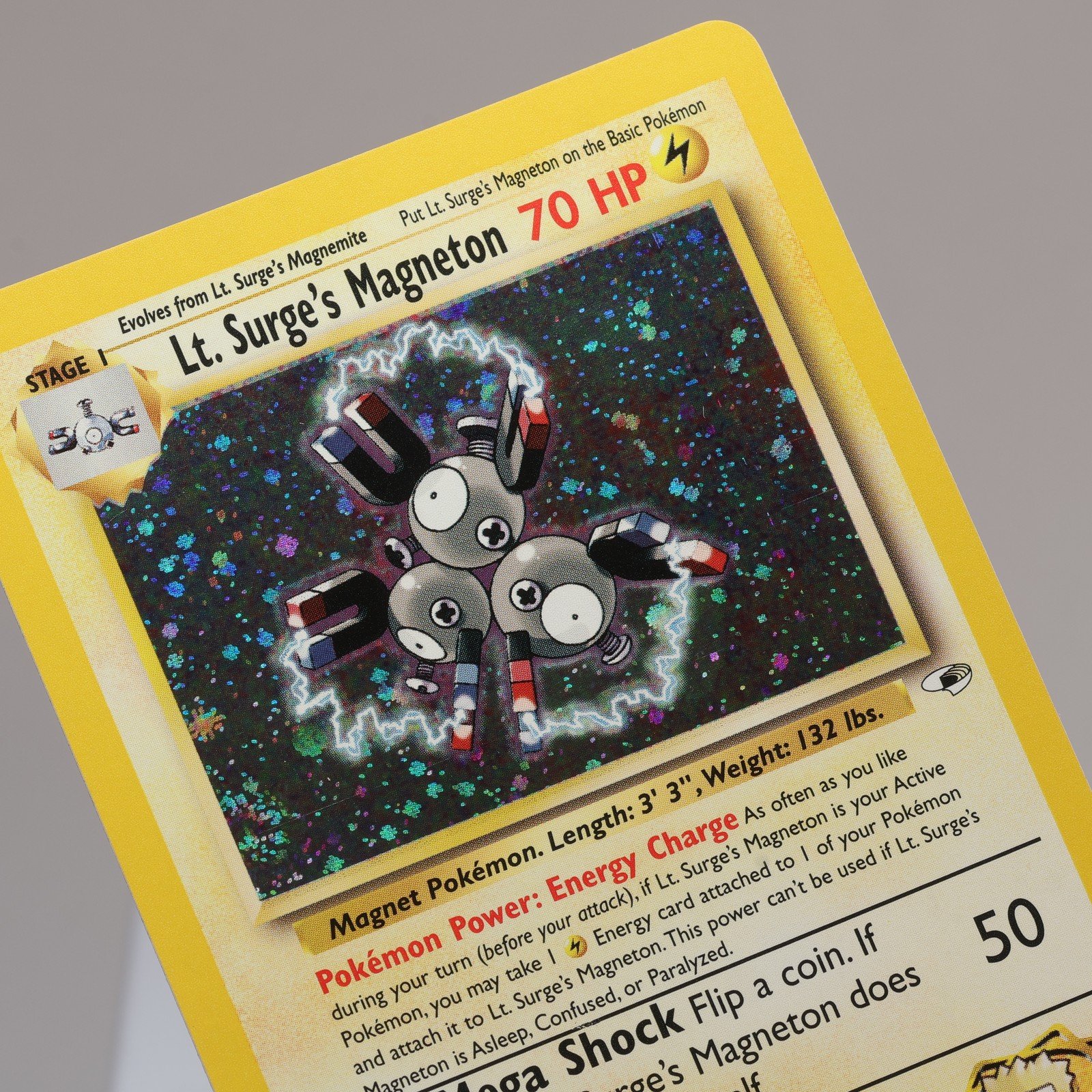 Pokemon TCG Lt Surges Magneton 8132 Gym Heroes Holo EXCNM Indent 167974214045