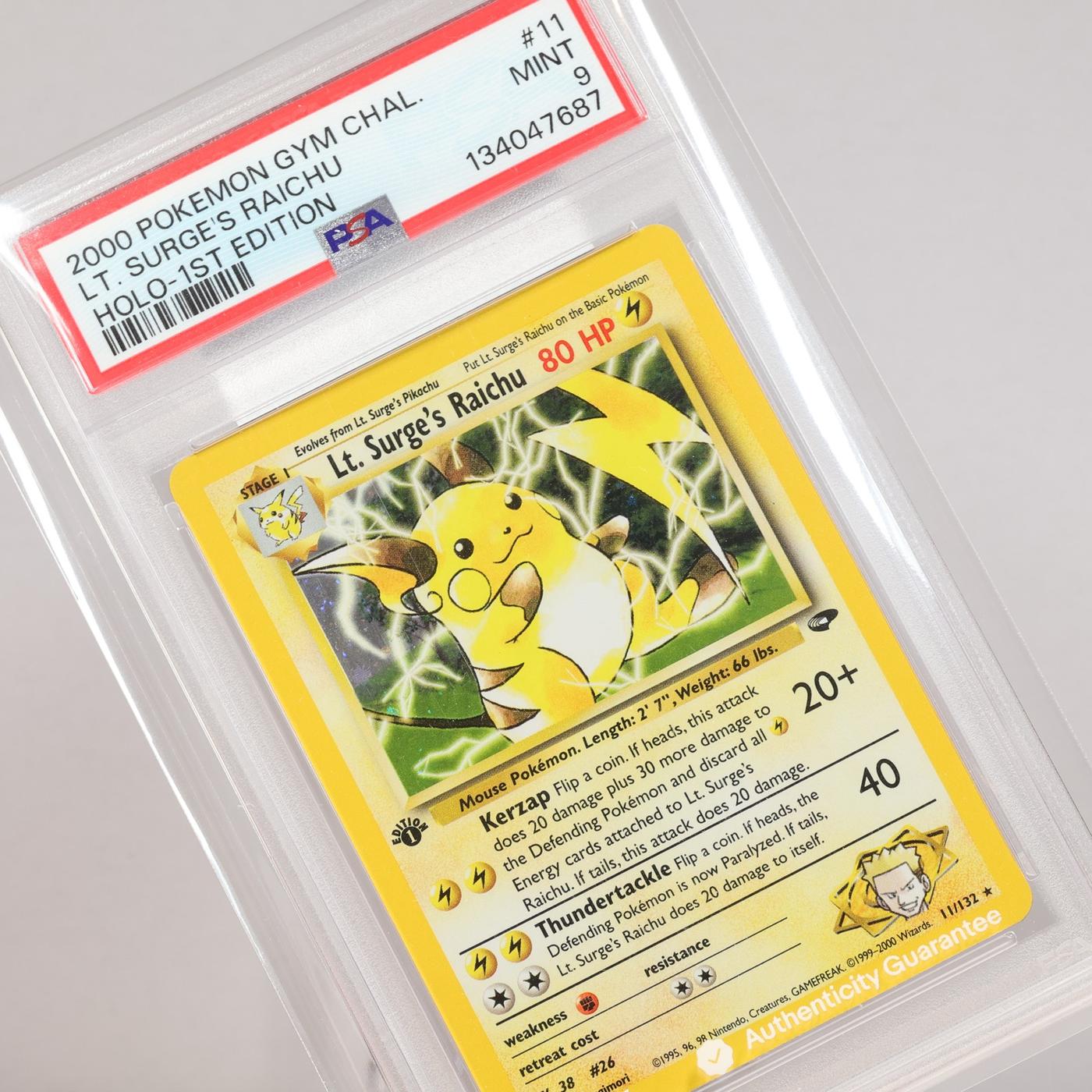Pokemon TCG – Lt. Surge's Raichu 11/132 Gym Challenge 1st Edition- PSA 10 GEM MT