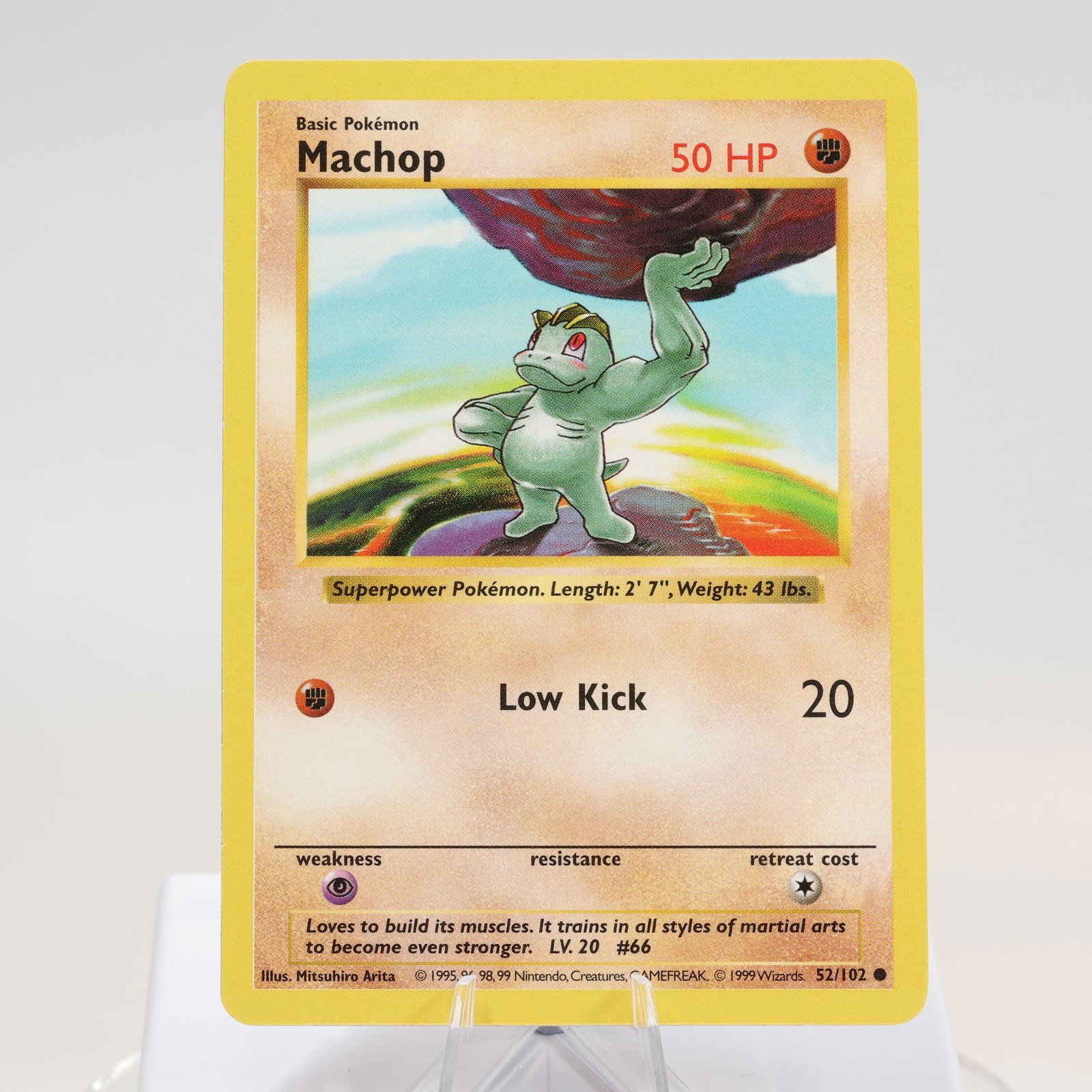 Pokemon TCG Machop 52102 Base Set Common Shadowless WOTC 1999 NM 168144948225 2