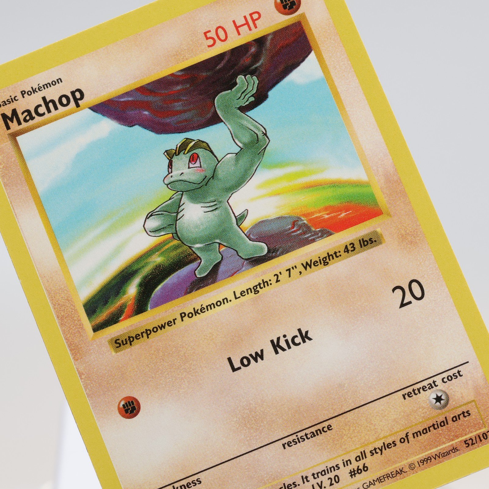 Pokemon TCG Machop 52102 Base Set Common Shadowless WOTC 1999 NM 168144948225