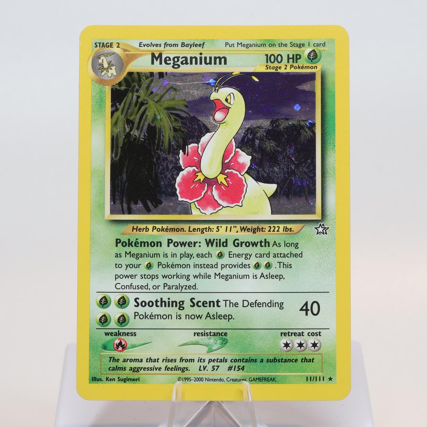 Pokemon TCG Meganium 11111 Neo Genesis Holo Rare WOTC EXCNM 168205418425 2