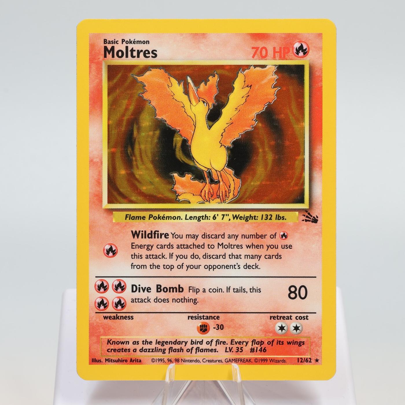 Pokemon TCG Moltres 1262 Fossil Holo Rare WOTC EXCNM 168421188095 2