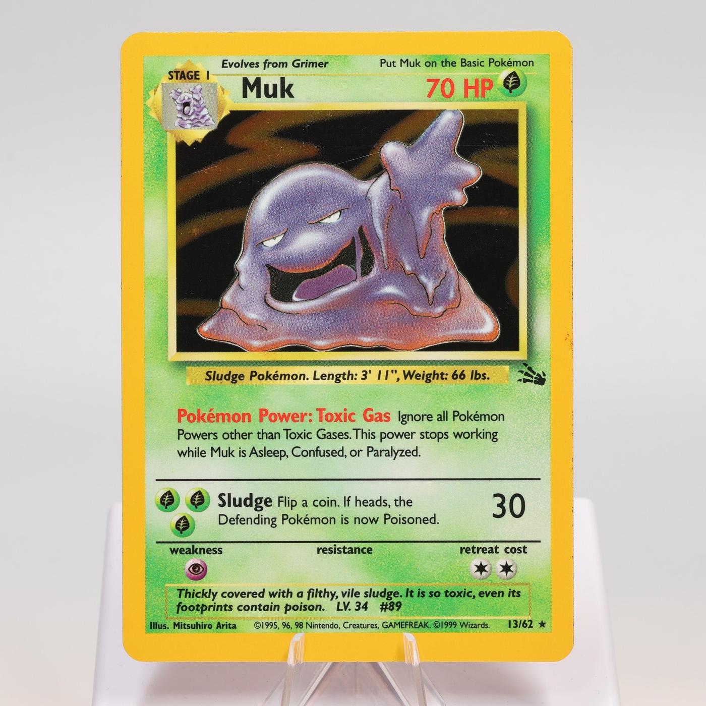 Pokemon TCG Muk 1362 Fossil Holo Rare WOTC EXCNM 168421188085 2