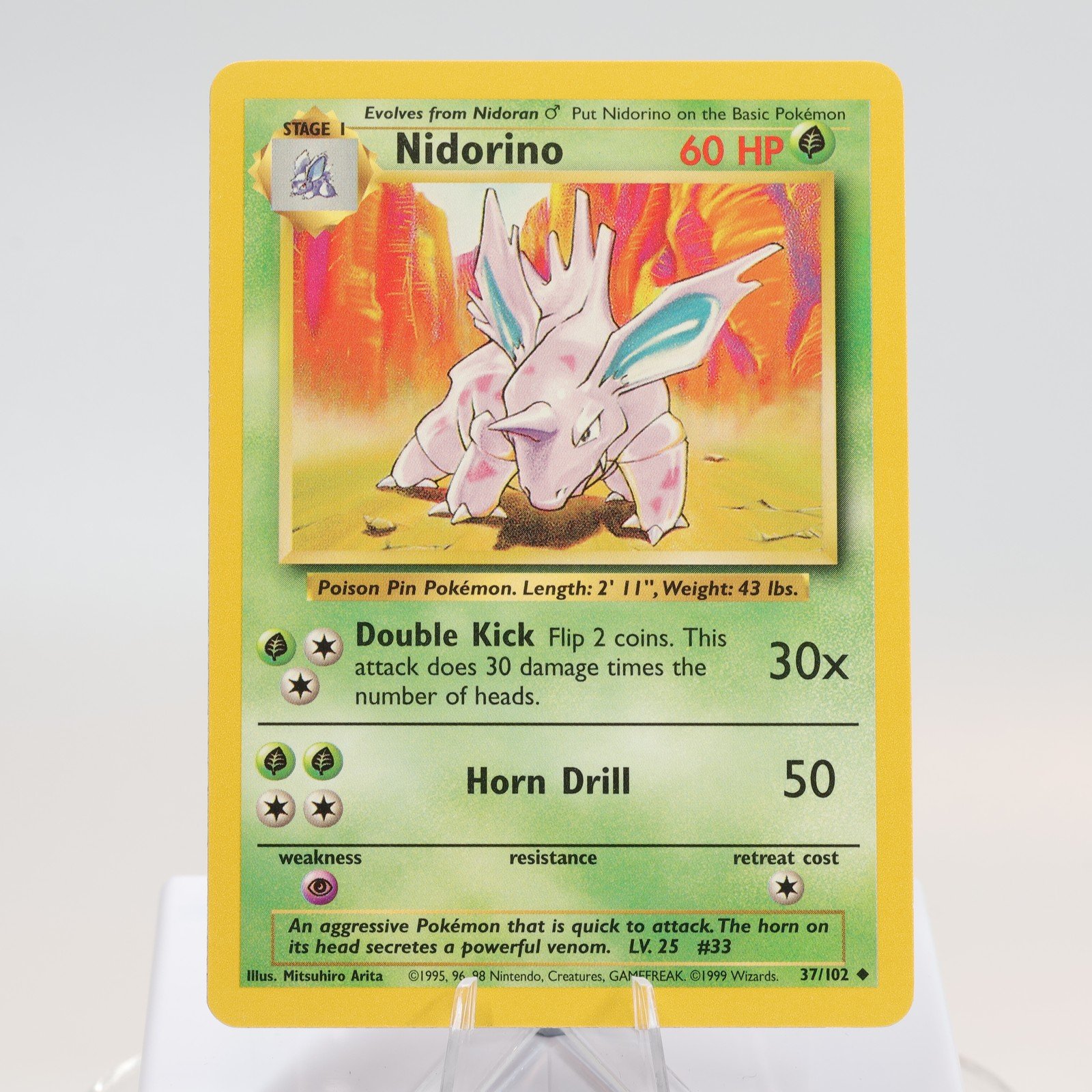 Pokemon TCG Nidorino 37102 Base Set Uncommon WOTC 1999 EXCNM 168144948285 2