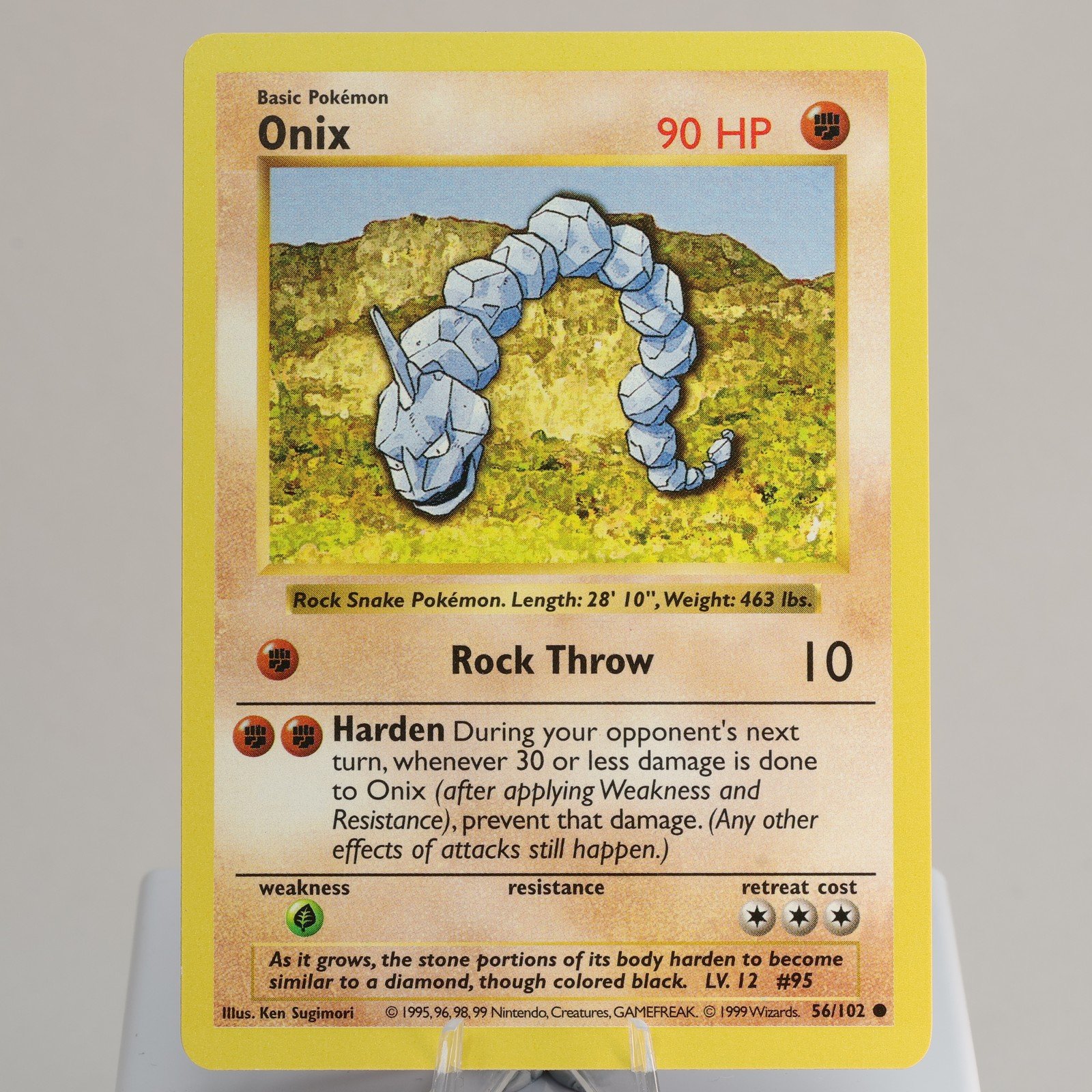 Pokemon TCG Onix 56102 Base Set Common Shadowless WOTC 1999 NM 168006227415 2
