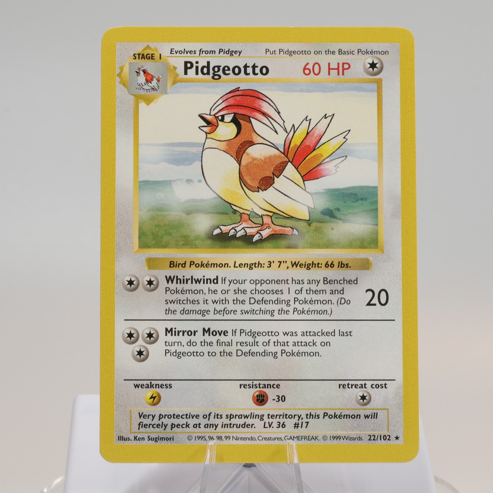 Pokemon TCG Pidgeotto 22102 Base Set Rare Shadowless WOTC 1999 NM 168144948205 2