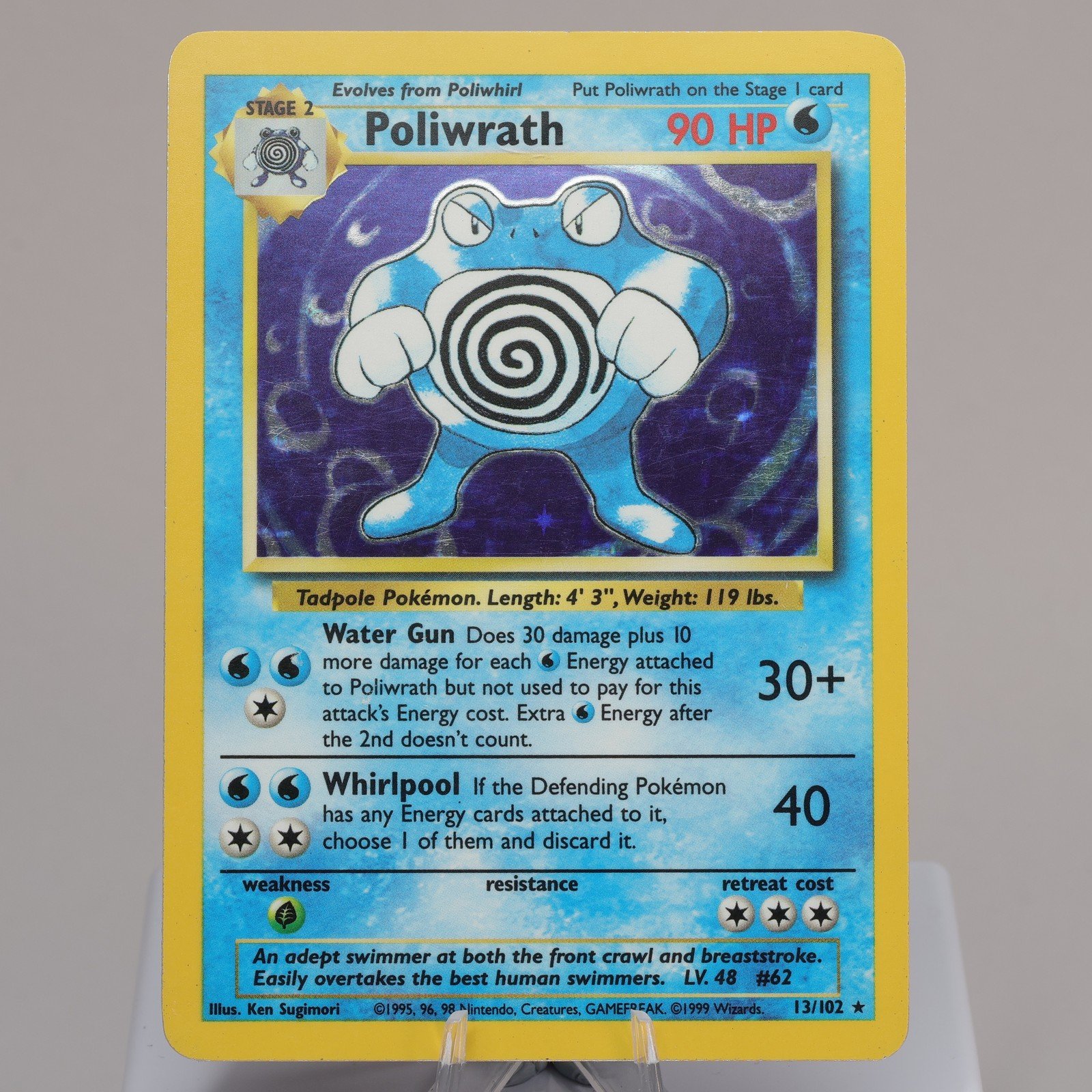 Pokemon TCG Poliwrath 13102 Base Set Holo Rare WOTC 1999 MP See Pics 167974214035 2
