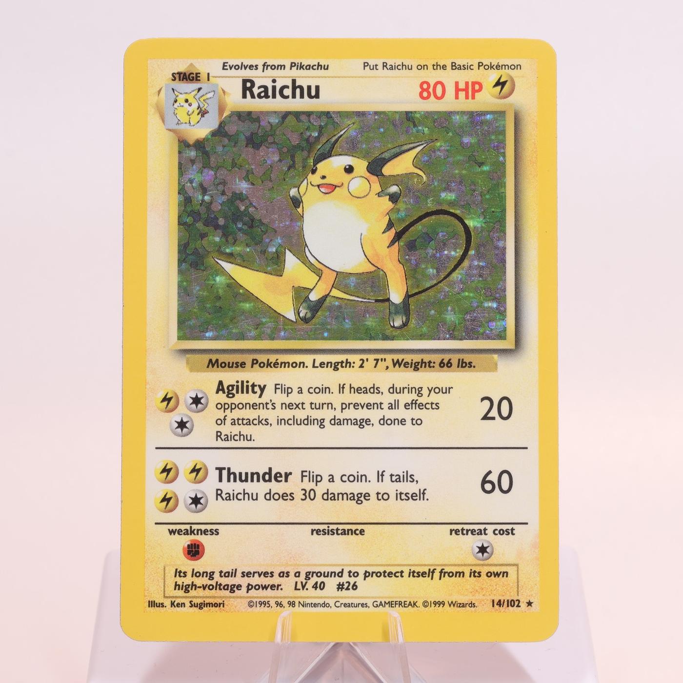 Pokemon TCG Raichu 14102 Base Set Holo Rare WOTC EXC 168205418445 2