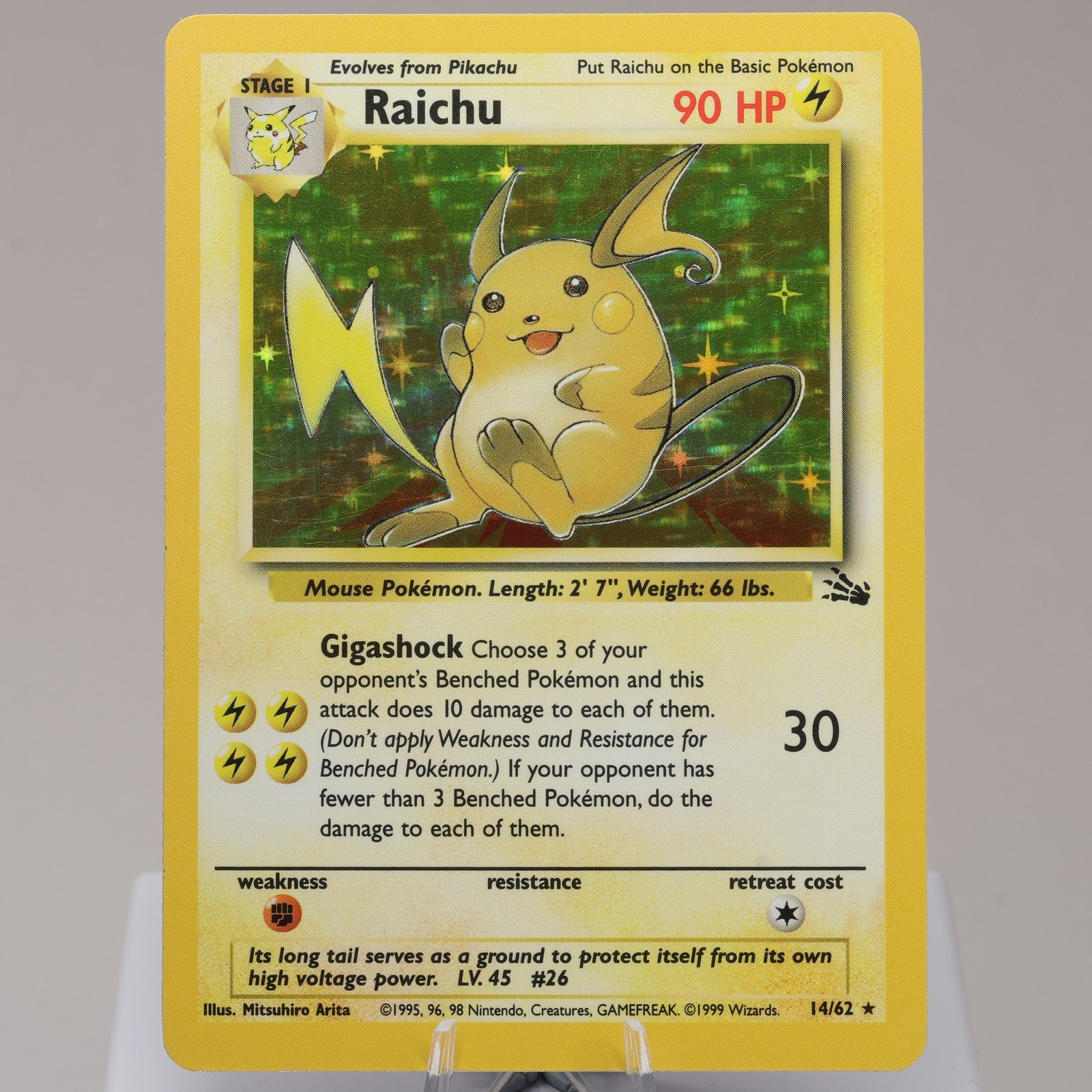 Pokemon TCG Raichu 1462 Fossil Holo Rare WOTC 1999 EXC 167950659095 2