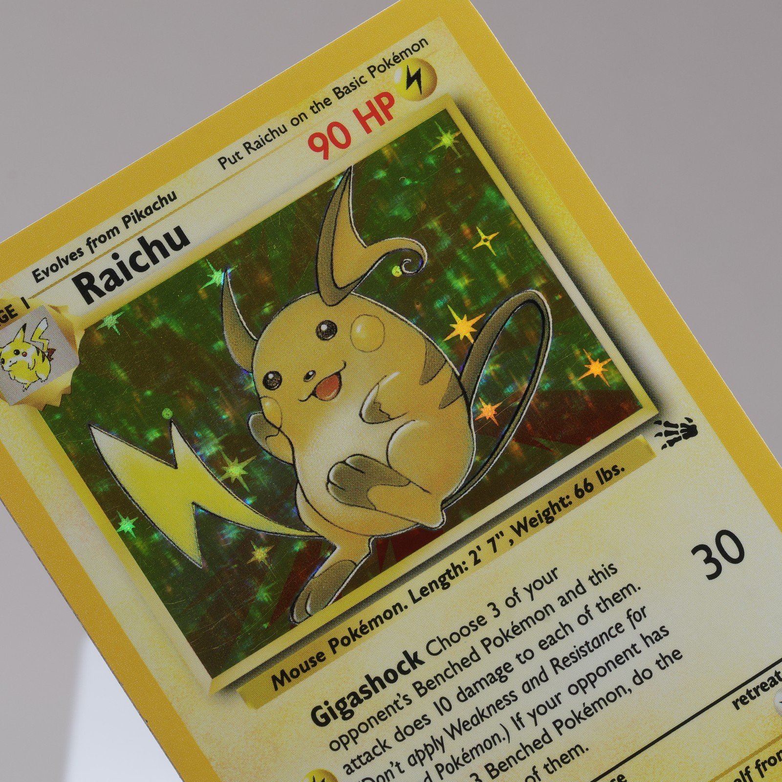 Pokemon TCG Raichu 1462 Fossil Holo Rare WOTC 1999 EXC 167950659095