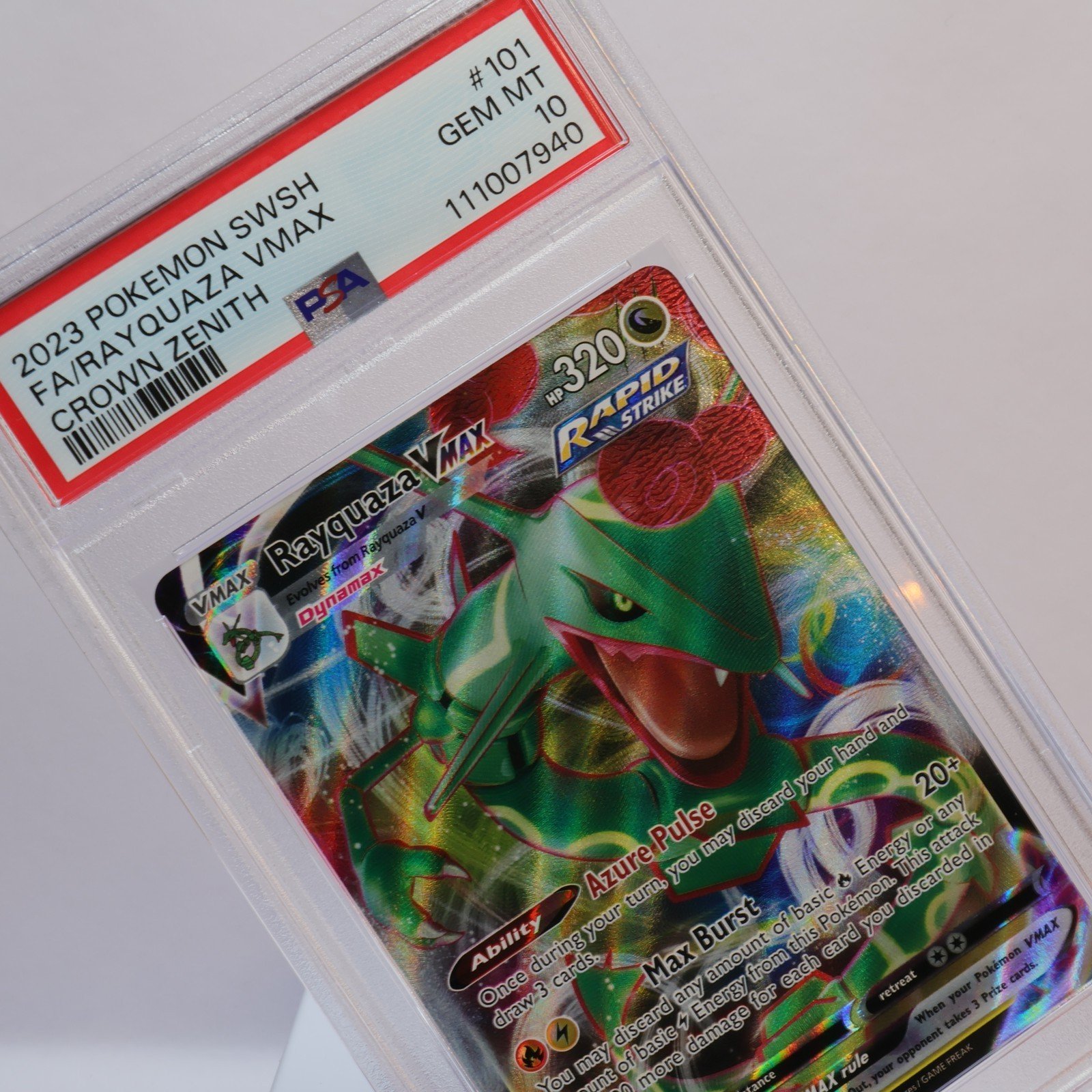 Pokemon TCG – Rayquaza VMAX 101/159 Crown Zenith – PSA 10 GEM MT