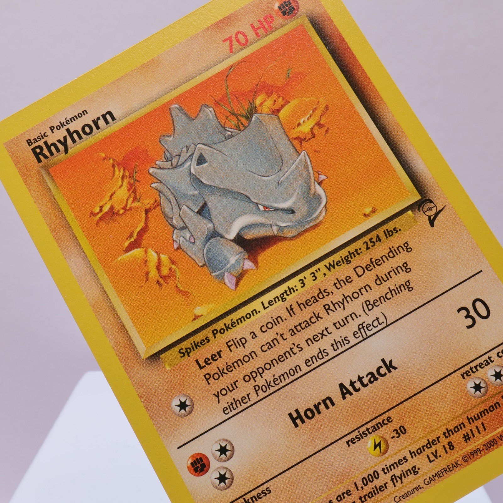 Pokemon TCG – Rhyhorn 90/130 Base Set 2 Common  WOTC – EXC/NM