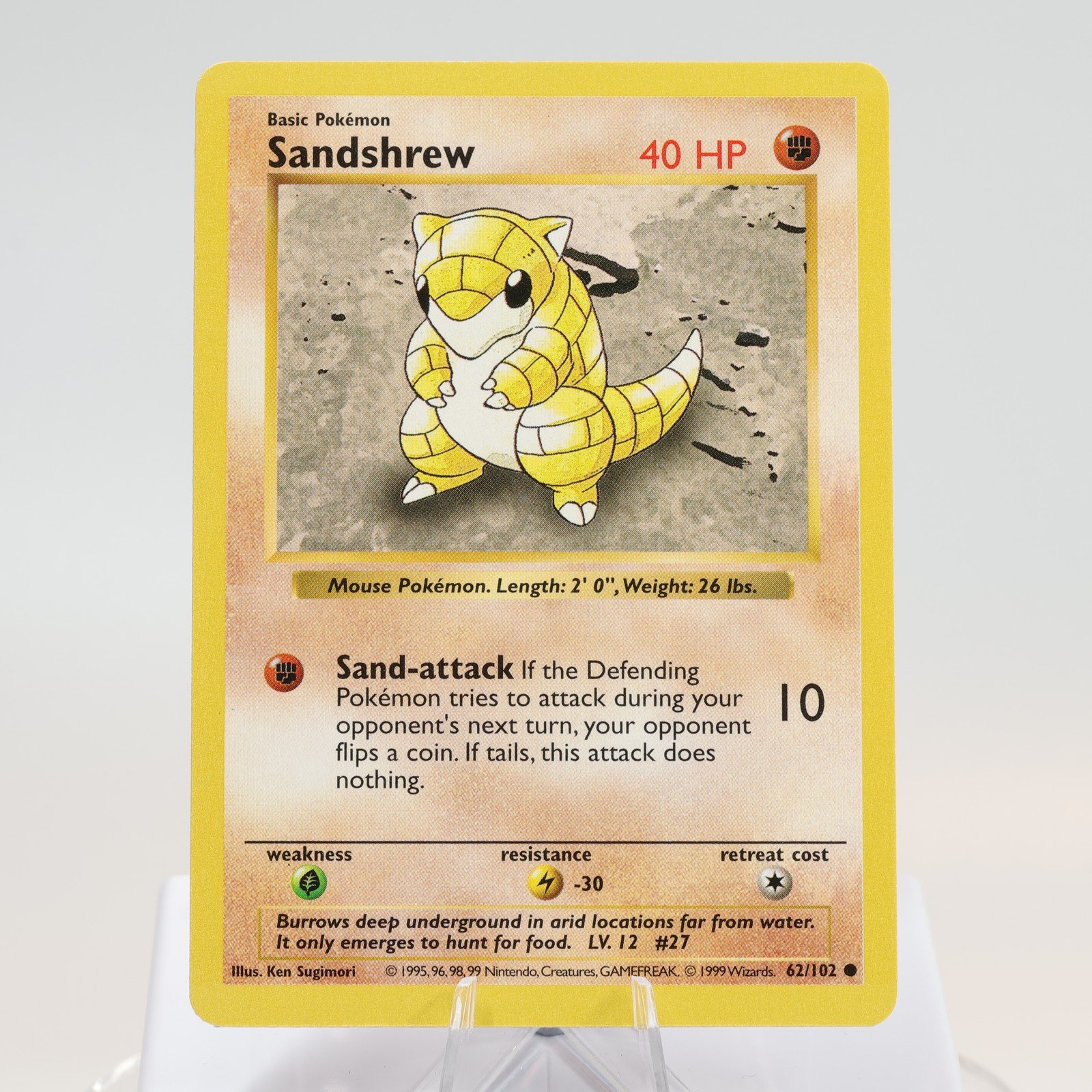 Pokemon TCG Sandshrew 62102 Base Set Common Shadowless WOTC 1999 EXCNM 168144948265 2