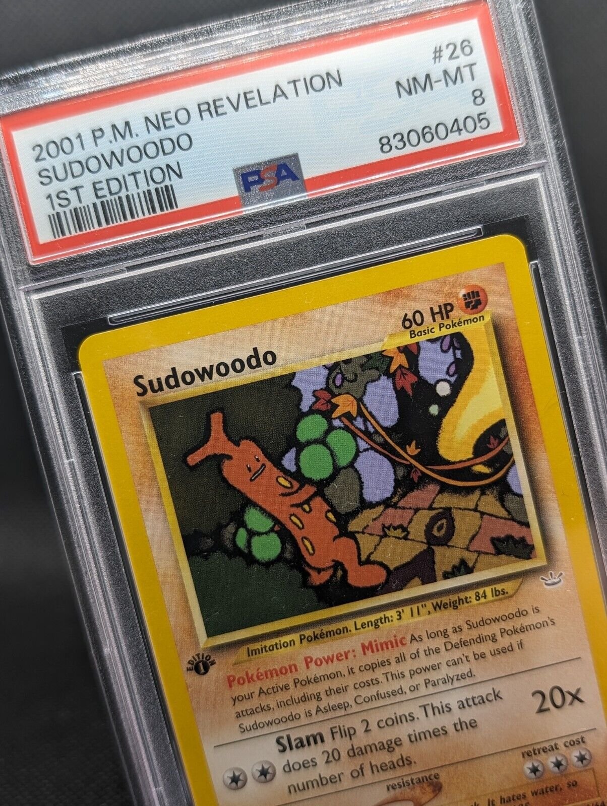 Pokemon TCG – Sudowoodo 26/64 Neo Revelation 1st Edition Rare – PSA 8 NM/M