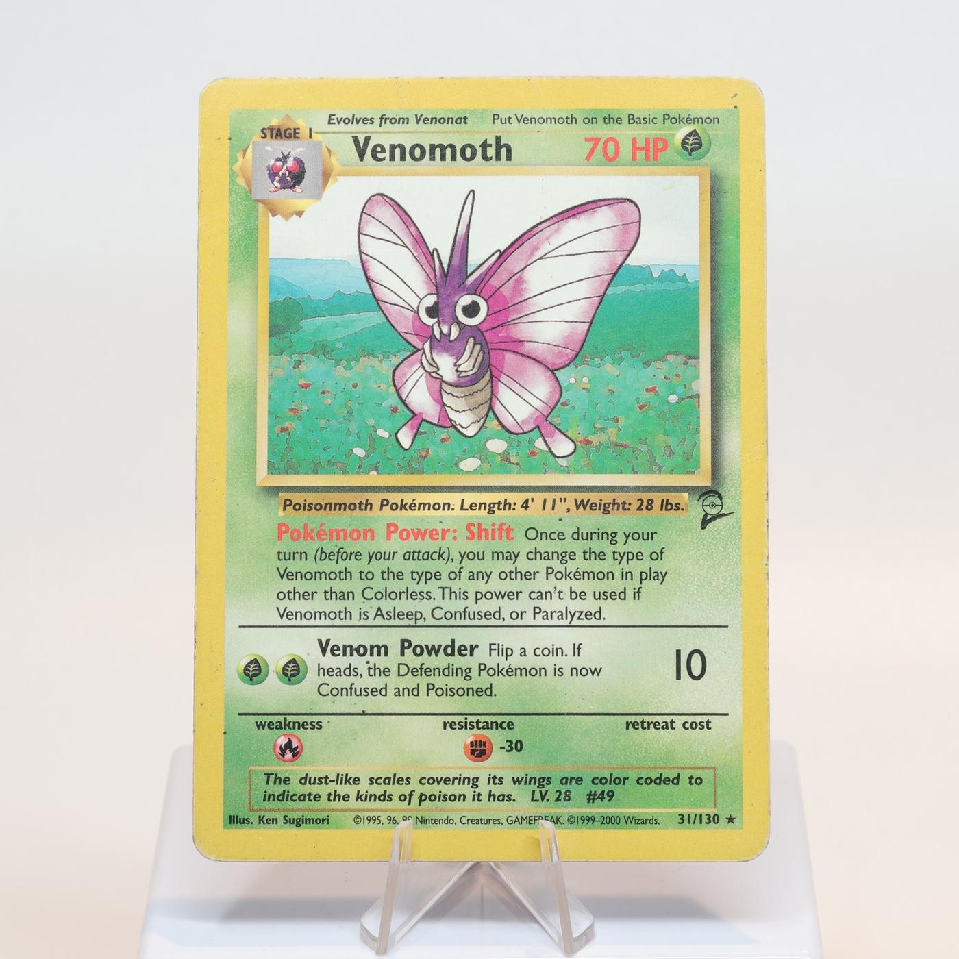 Pokemon TCG Venomoth 31130 Base Set 2 Rare WOTC PLCrease 168232466125 2